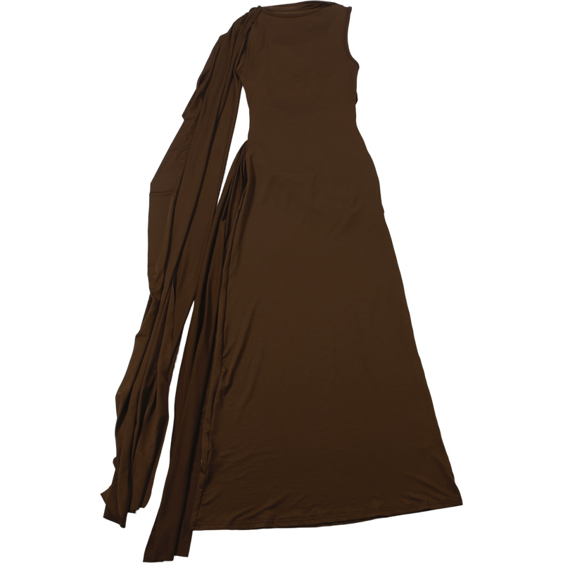 CM.YAYA Women Sleeveless Streamer Ruched Stacked Bodycon Midi Long Maxi Dress 2026 Elegant Evening Birthday Party Dresses