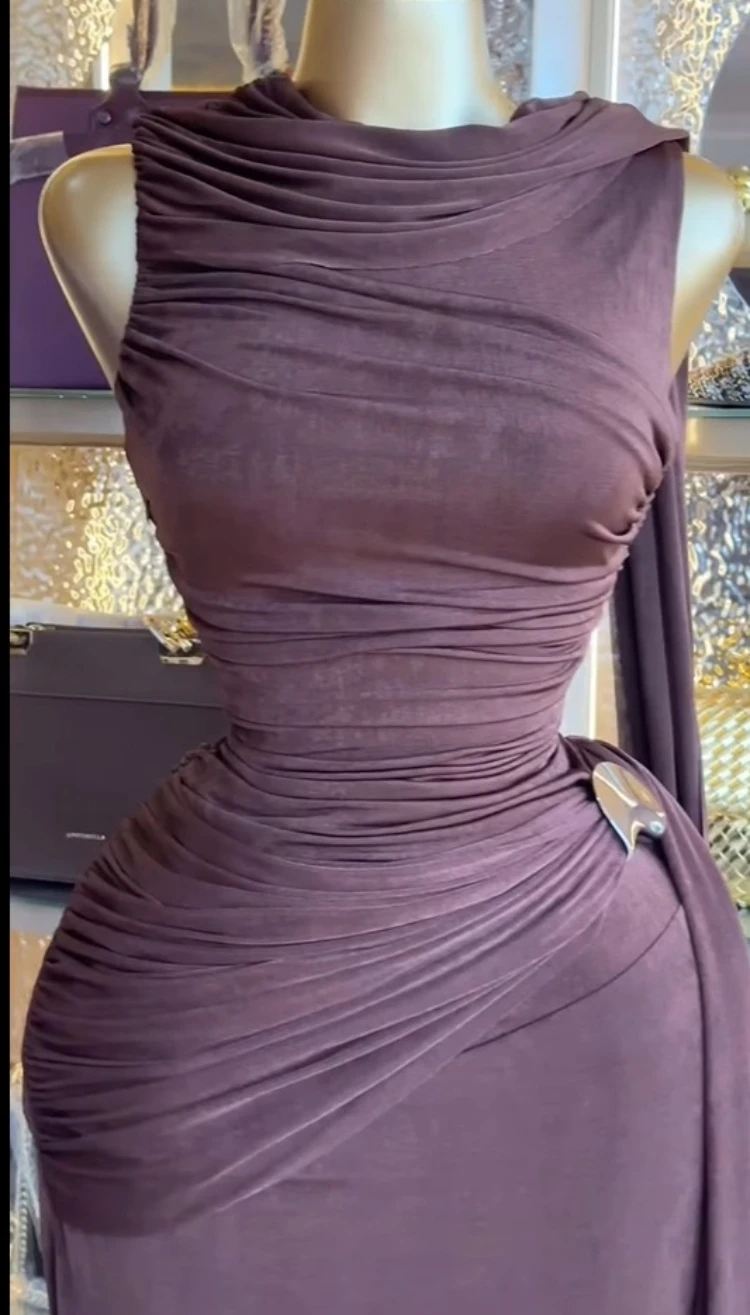 CM.YAYA Women Sleeveless Streamer Ruched Stacked Bodycon Midi Long Maxi Dress 2026 Elegant Evening Birthday Party Dresses