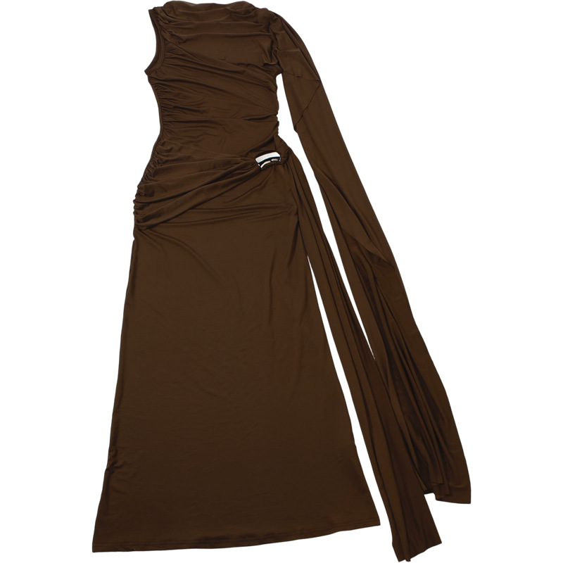 CM.YAYA Women Sleeveless Streamer Ruched Stacked Bodycon Midi Long Maxi Dress 2026 Elegant Evening Birthday Party Dresses