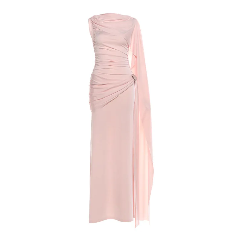 CM.YAYA Women Sleeveless Streamer Ruched Stacked Bodycon Midi Long Maxi Dress 2026 Elegant Evening Birthday Party Dresses CM.YAYA Women Sleeveless Streamer Ruched Stacked Bodycon Midi Long Maxi Dress 2026 Elegant Evening Birthday Party Dresses