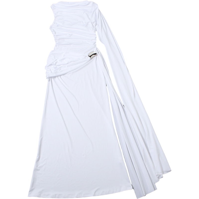 CM.YAYA Women Sleeveless Streamer Ruched Stacked Bodycon Midi Long Maxi Dress 2026 Elegant Evening Birthday Party Dresses