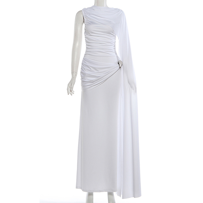 CM.YAYA Women Sleeveless Streamer Ruched Stacked Bodycon Midi Long Maxi Dress 2026 Elegant Evening Birthday Party Dresses