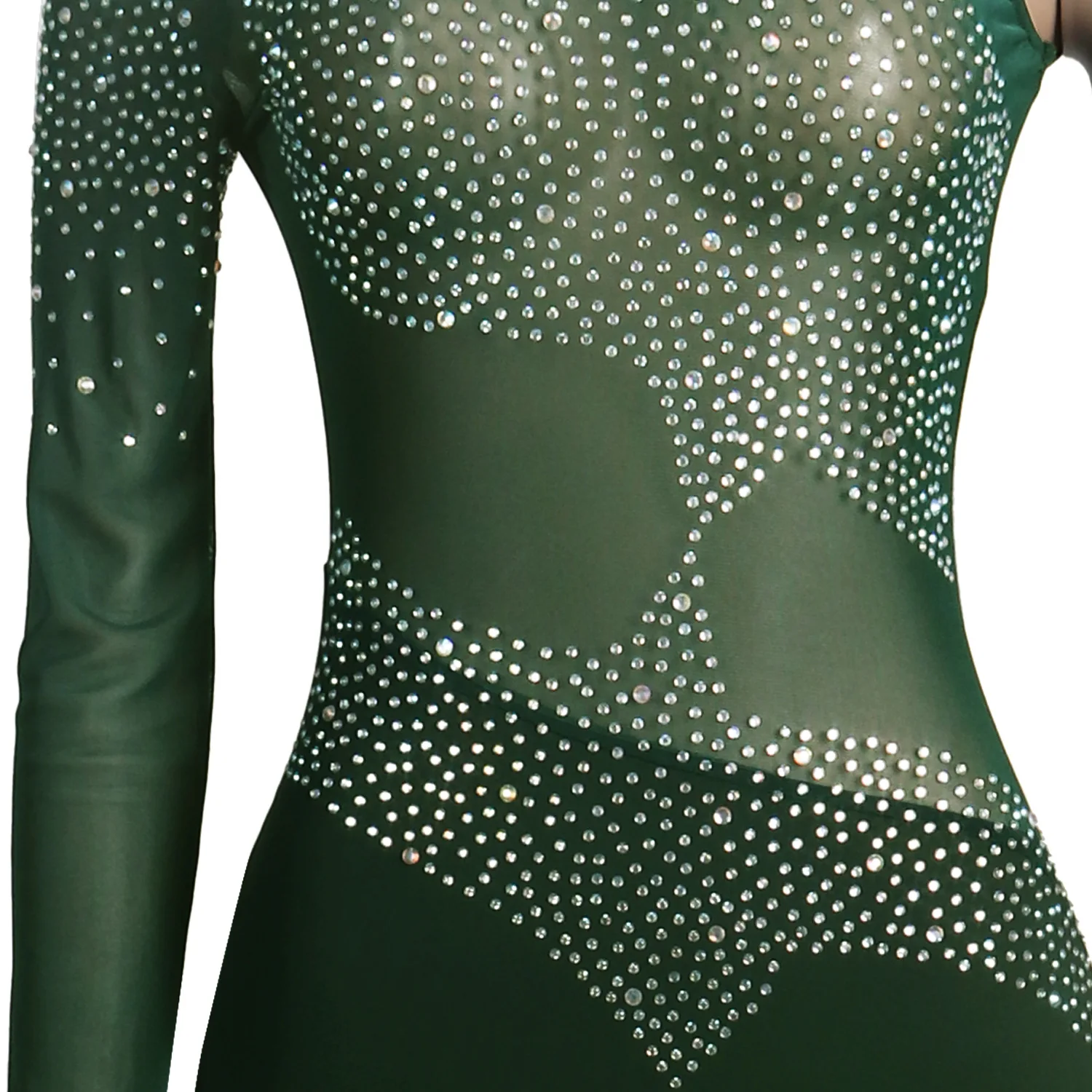 CM.YAYA Women Diamonds Hot Rhinestones Bodycon Midi Maxi Mermaid Dress Elegant Sexy Party Club One Long Sleeve Long Dresses