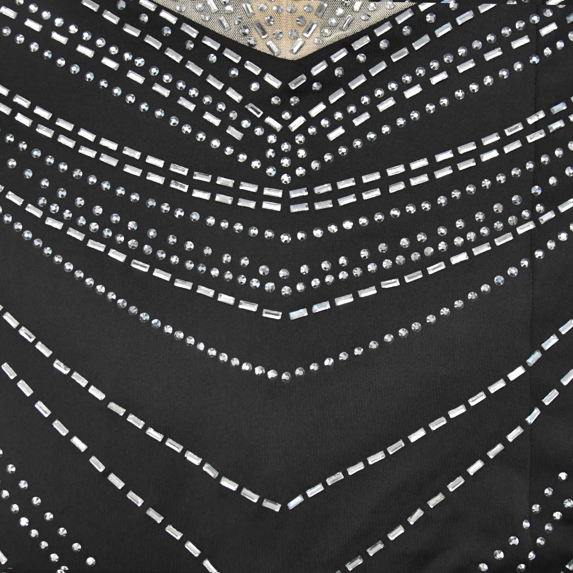 CM.YAYA Women O-neck Sleeveless Mesh Patchwork Diamonds Hot Rhinestones High Side Split Birthday Bodycon Midi Mermaid Maxi Dress