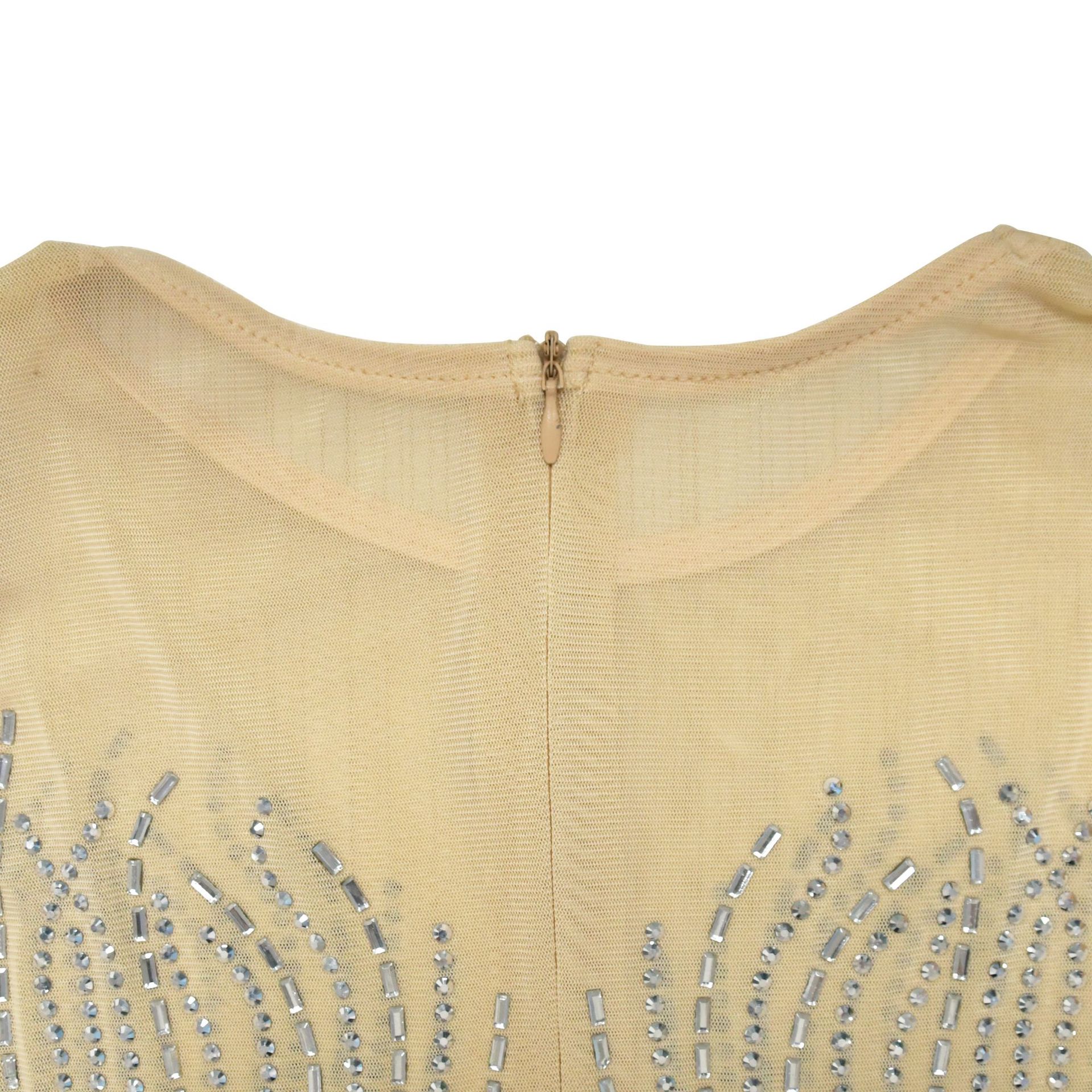 CM.YAYA Women O-neck Sleeveless Mesh Patchwork Diamonds Hot Rhinestones High Side Split Birthday Bodycon Midi Mermaid Maxi Dress