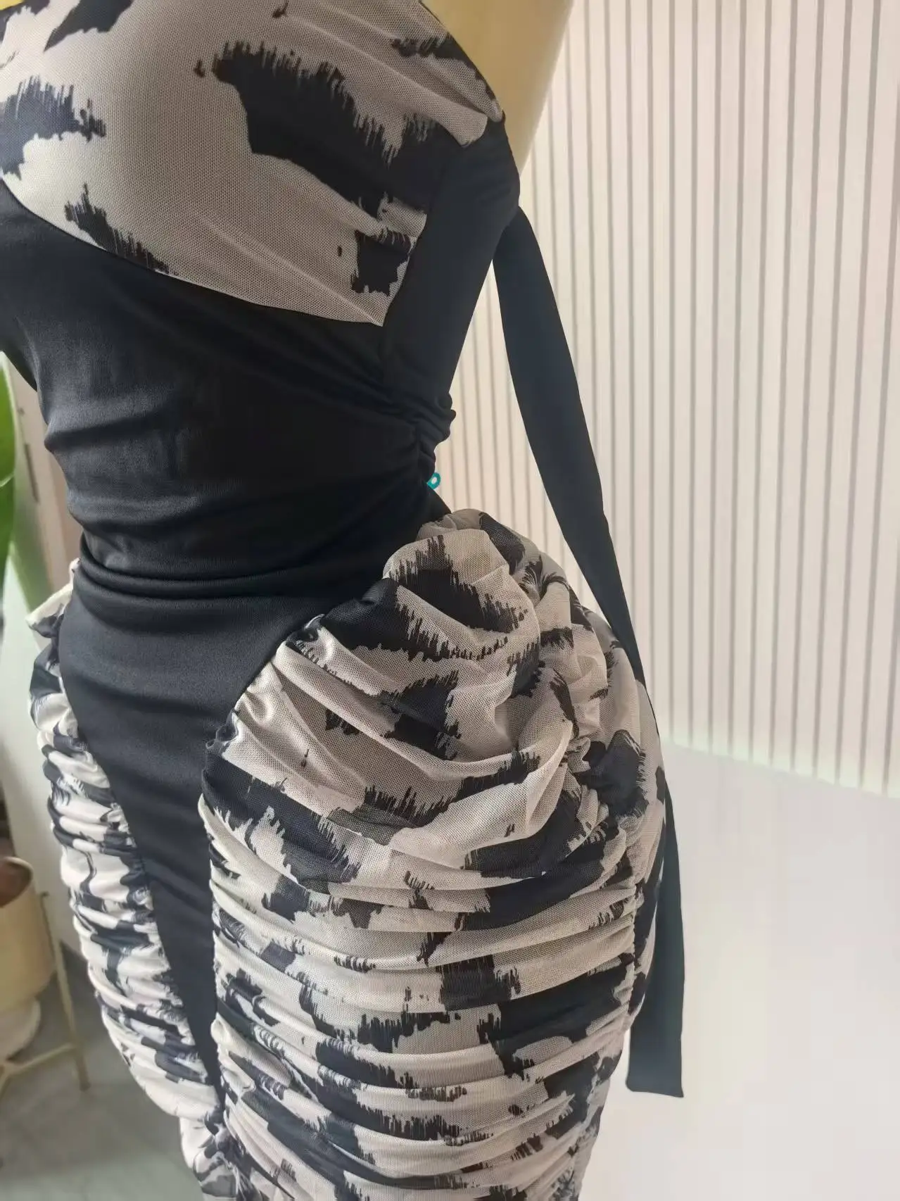 CM.YAYA Women Print Patchwork Stacked Ruched Sleeveless Bodycon Midi Maxi Long Dress 2025 Birthday Vacation Sexy Party Dresses