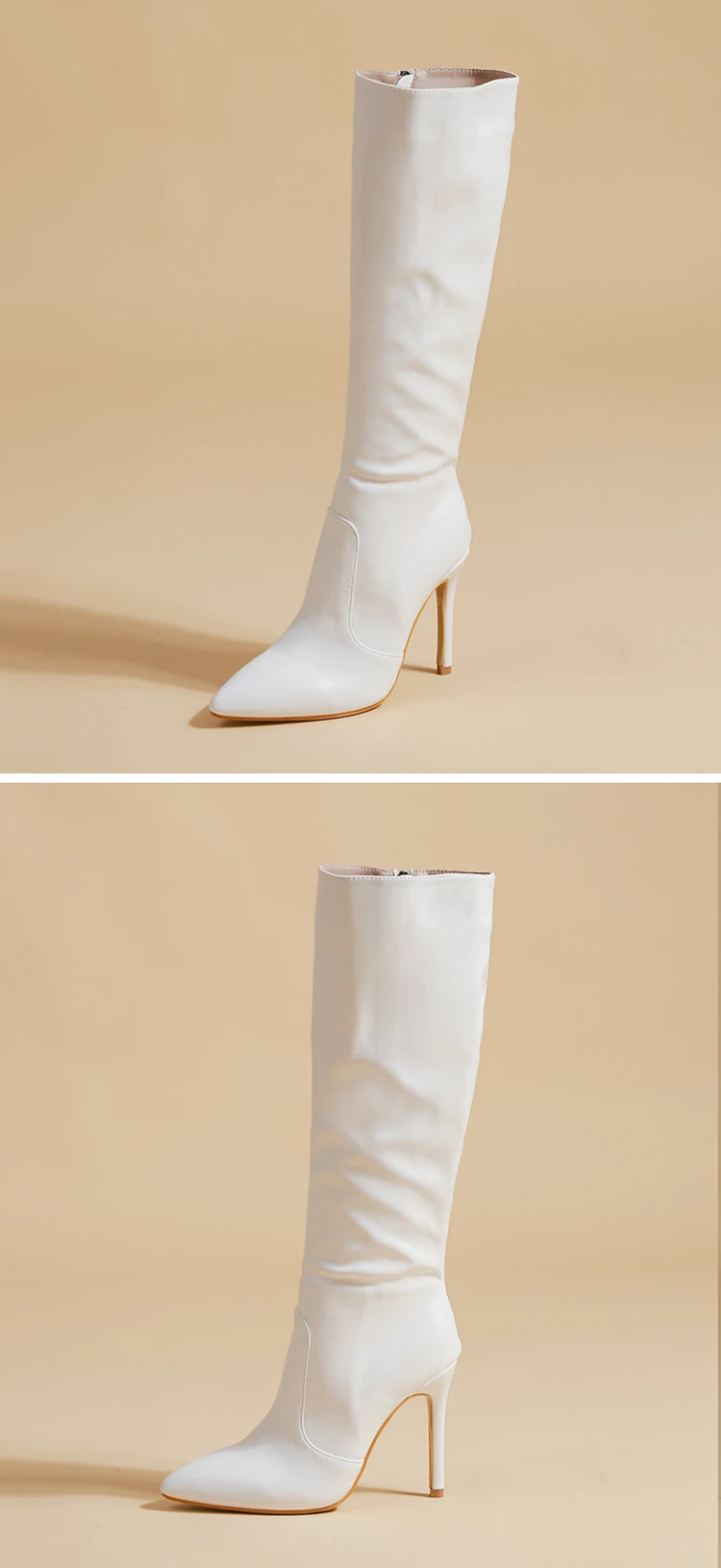 Eilyken Autumn Winter Wedding Party Women Knee-High Boots Pointed Toe Thin High Heels Shoes Sexy Zipper Footwear Size 35-42