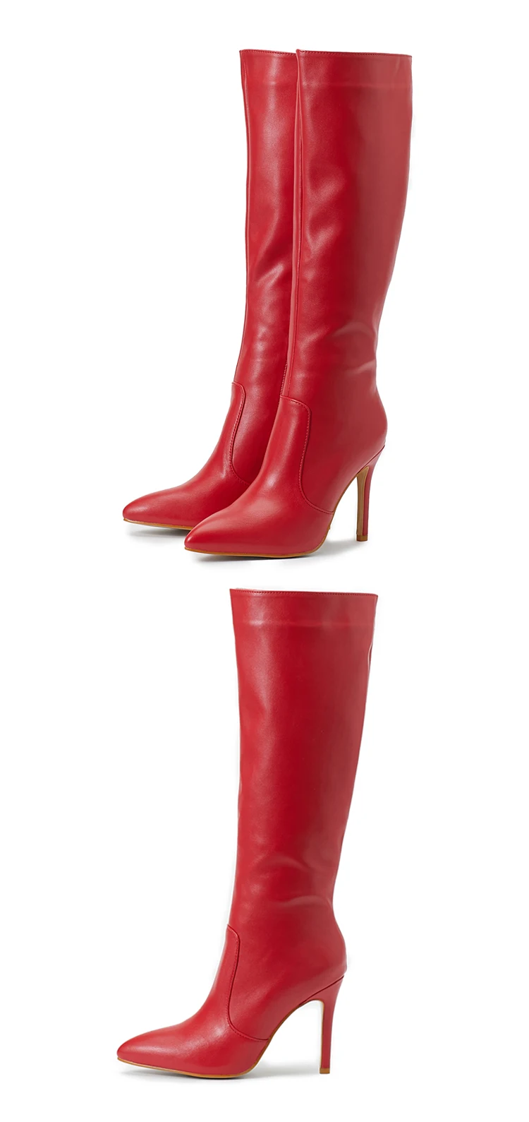 Eilyken Autumn Winter Wedding Party Women Knee-High Boots Pointed Toe Thin High Heels Shoes Sexy Zipper Footwear Size 35-42