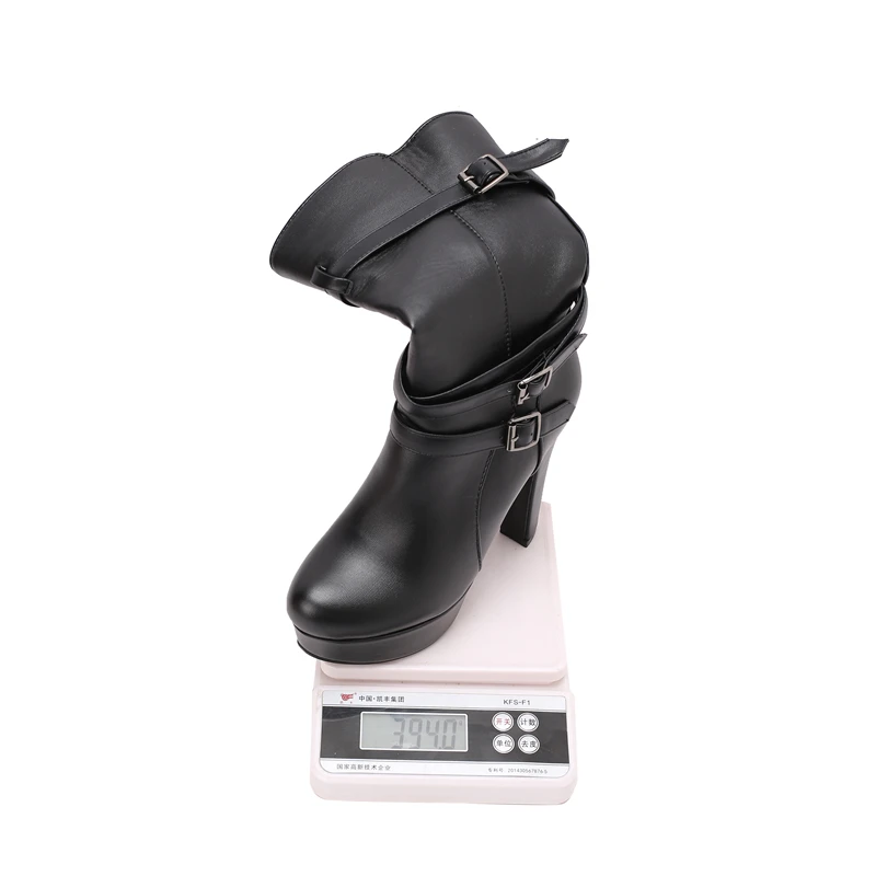 Womens White Calf Boots Platform Shoes Fashion Belt Buckle High Heels Yellow Black Autumn Winter Short Boot Ladies Large Size 50 Womens White Calf Boots Platform Shoes Fashion Belt Buckle High Heels Yellow Black Autumn Winter Short Boot Ladies Large Size 50