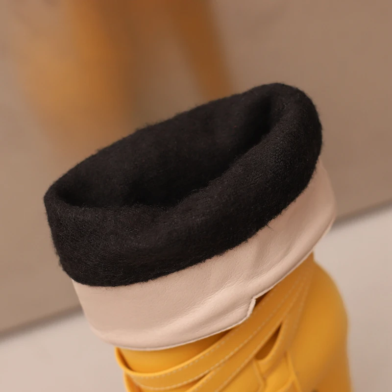 Womens White Calf Boots Platform Shoes Fashion Belt Buckle High Heels Yellow Black Autumn Winter Short Boot Ladies Large Size 50 Womens White Calf Boots Platform Shoes Fashion Belt Buckle High Heels Yellow Black Autumn Winter Short Boot Ladies Large Size 50