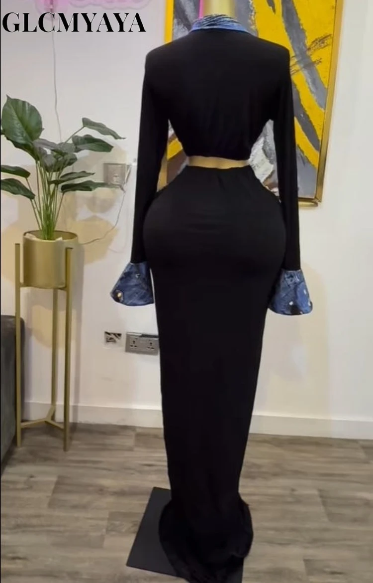 GLCMYAYA Women Denim Print Flare Long Sleeve Single Breasted Ruched Bodycon Maxi Long Dress 2025 Vacation Party Birthday Dresses GLCMYAYA Women Denim Print Flare Long Sleeve Single Breasted Ruched Bodycon Maxi Long Dress 2025 Vacation Party Birthday Dresses