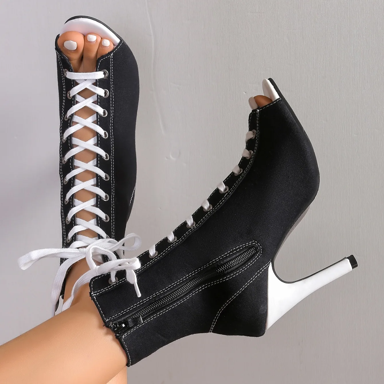 Women Lace Up Fashion High Quality Boots Summer Women Sandals Fashion Sexy High Heels Open Toe Comfort Indoor Jazz Dance Shoes