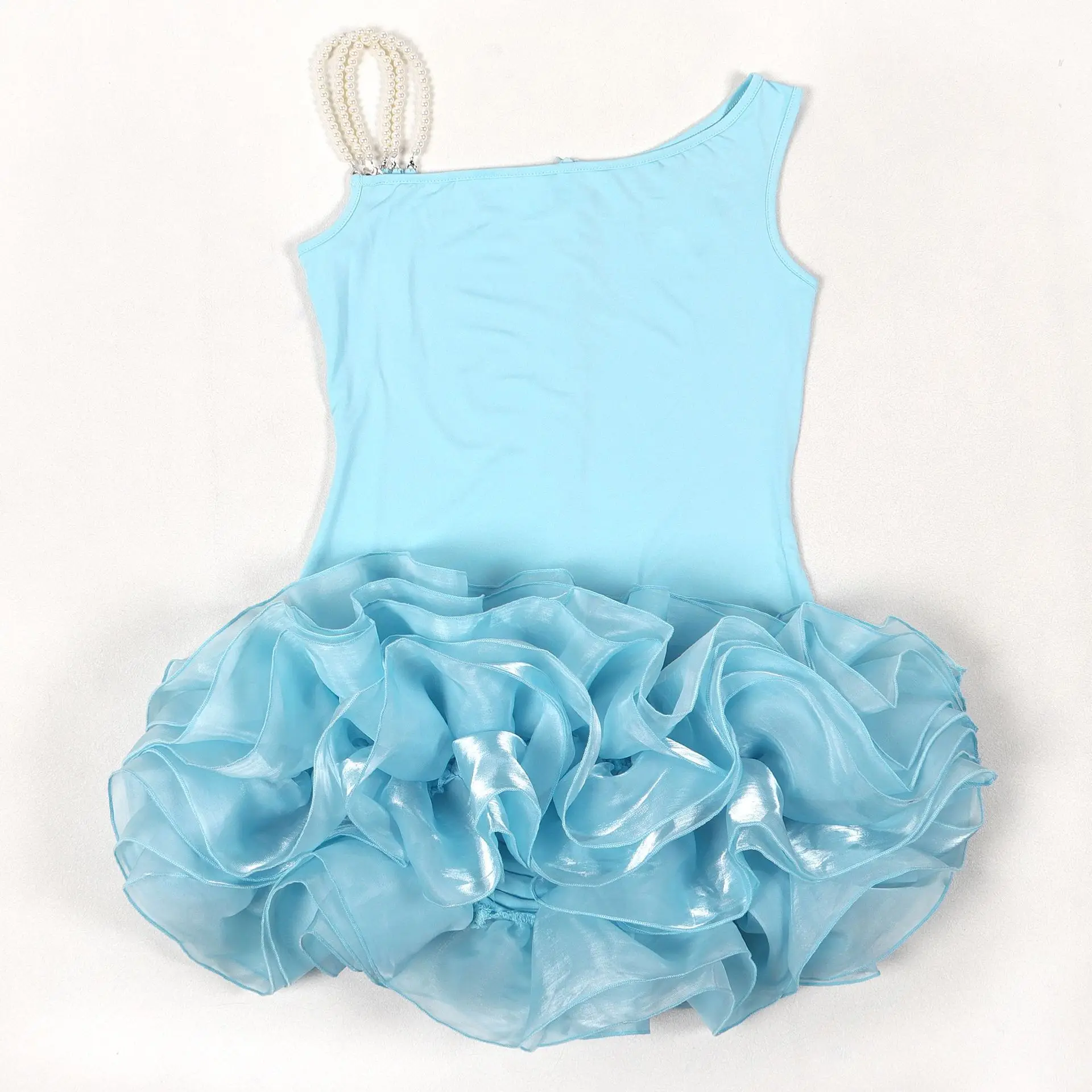 CM.YAYA Women Sleeveless Mesh Edible Tree Fungus Bead Strap Dress Sexy Night Club Evening Birthday Party Mini Dresses Vestidos