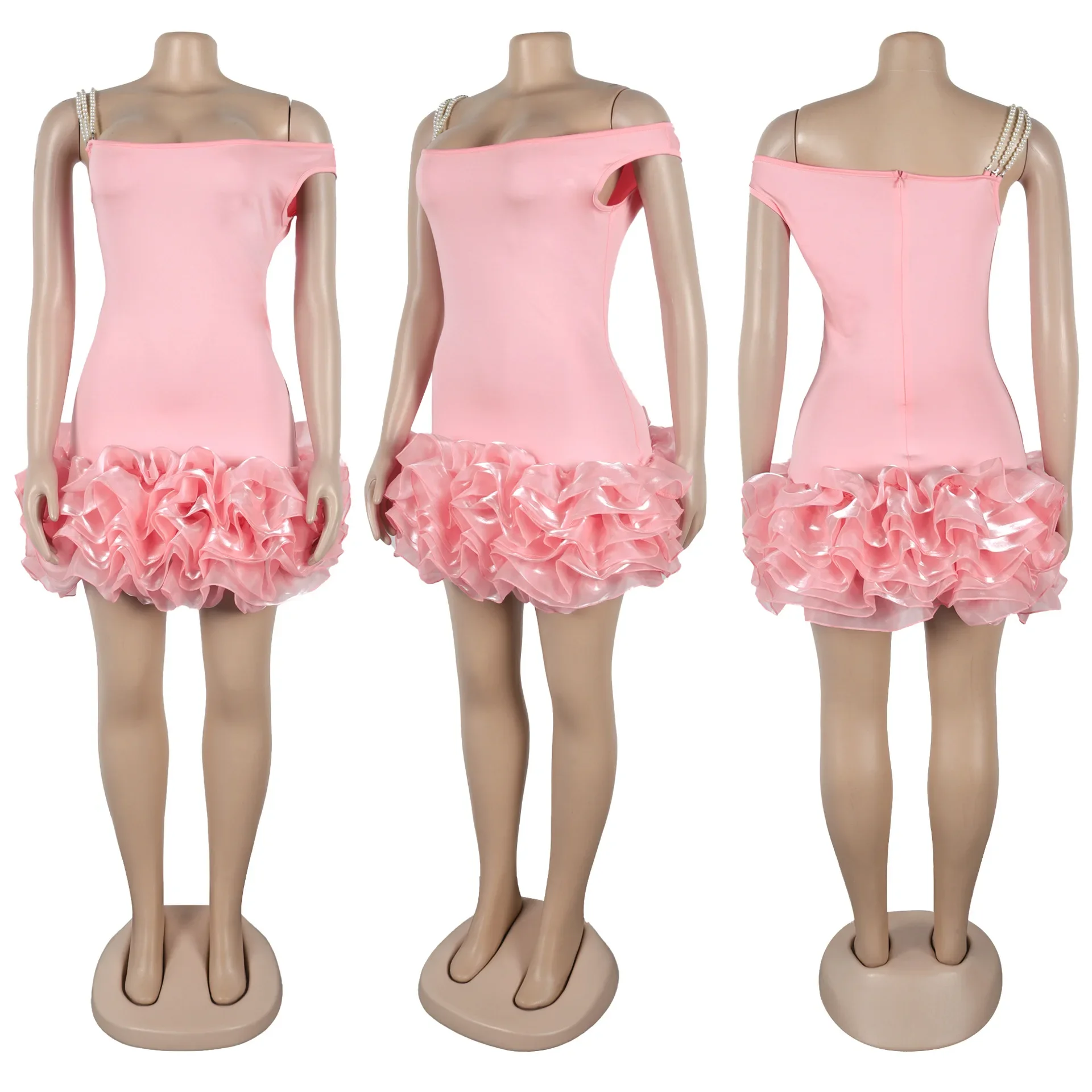 CM.YAYA Women Sleeveless Mesh Edible Tree Fungus Bead Strap Dress Sexy Night Club Evening Birthday Party Mini Dresses Vestidos CM.YAYA Women Sleeveless Mesh Edible Tree Fungus Bead Strap Dress Sexy Night Club Evening Birthday Party Mini Dresses Vestidos