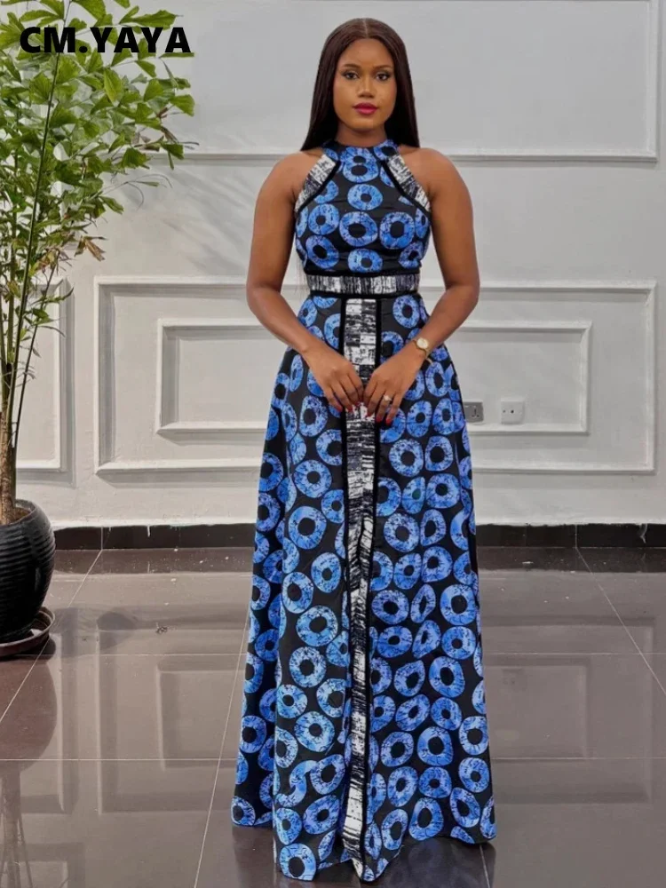 CM.YAYA Women O-neck Sleeveless A-Line Long Maxi Dress 2025 Spring Party Vintage Africa Print Street Vestidos Evening Dresses CM.YAYA Women O-neck Sleeveless A-Line Long Maxi Dress 2025 Spring Party Vintage Africa Print Street Vestidos Evening Dresses