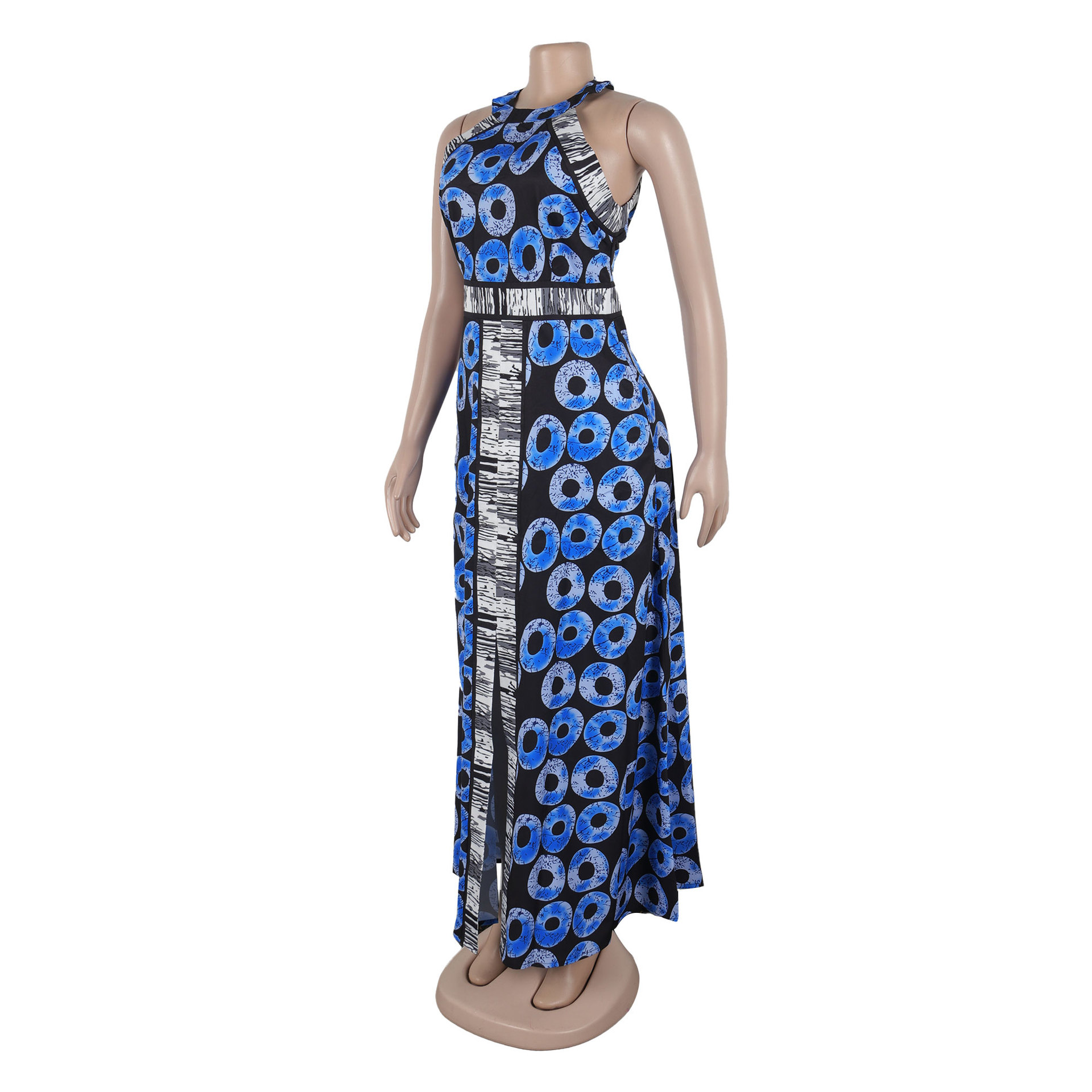 CM.YAYA Women O-neck Sleeveless A-Line Long Maxi Dress 2025 Spring Party Vintage Africa Print Street Vestidos Evening Dresses