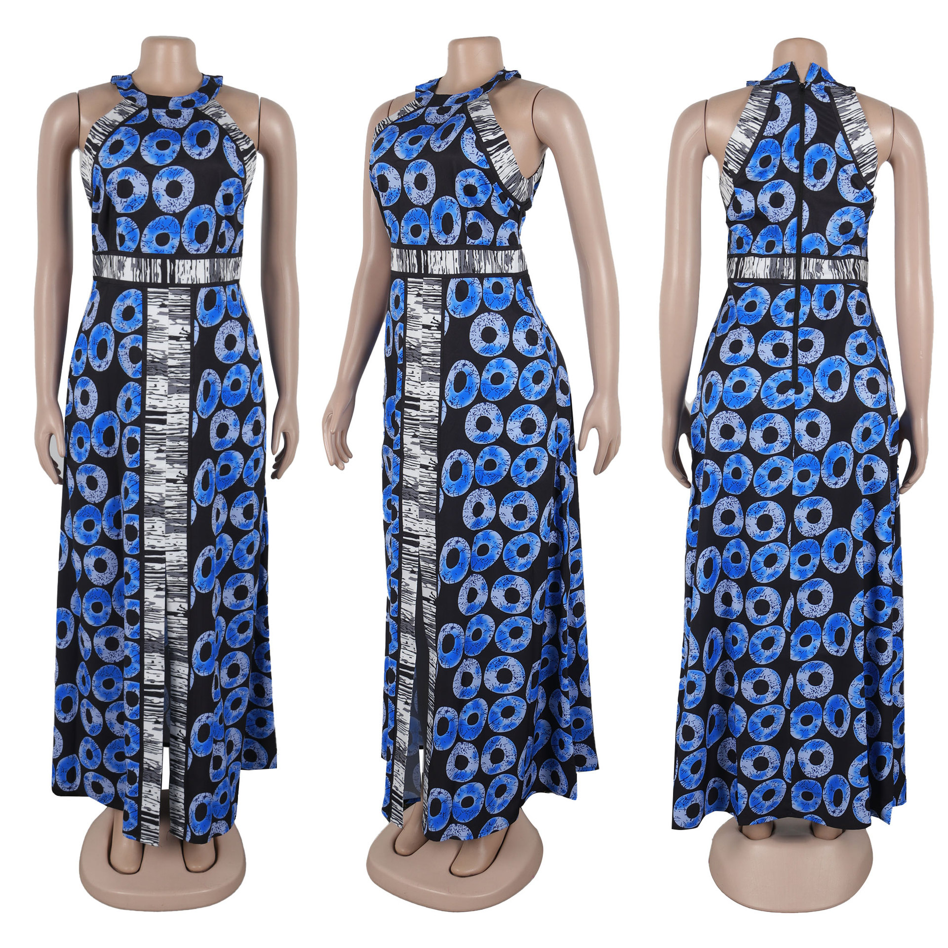 CM.YAYA Women O-neck Sleeveless A-Line Long Maxi Dress 2025 Spring Party Vintage Africa Print Street Vestidos Evening Dresses