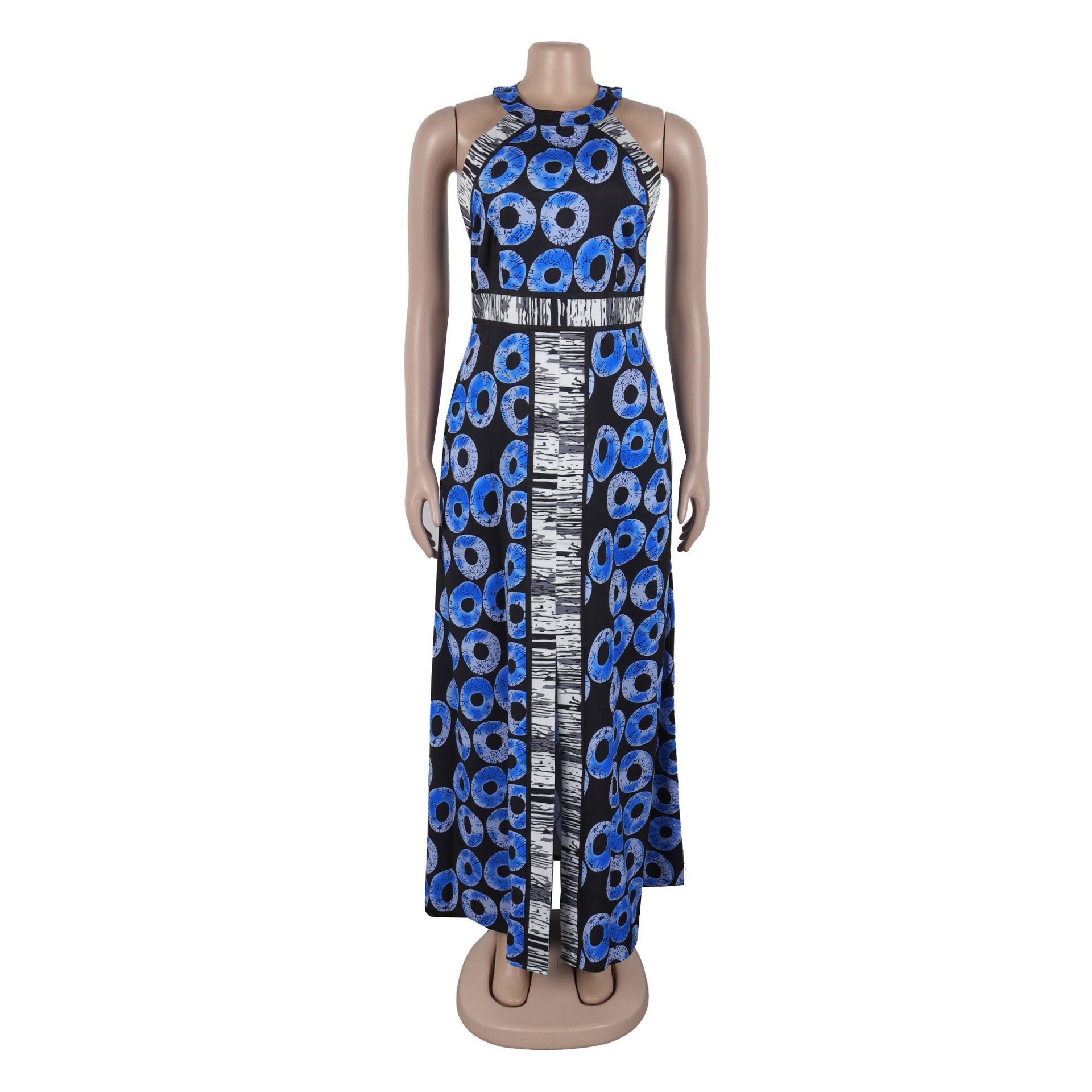 CM.YAYA Women O-neck Sleeveless A-Line Long Maxi Dress 2025 Spring Party Vintage Africa Print Street Vestidos Evening Dresses