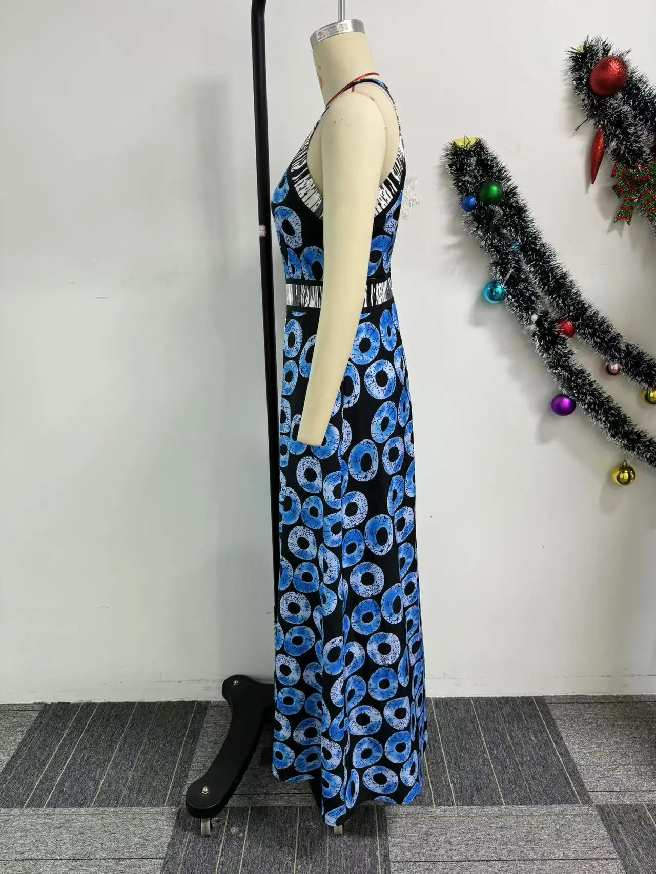 CM.YAYA Women O-neck Sleeveless A-Line Long Maxi Dress 2025 Spring Party Vintage Africa Print Street Vestidos Evening Dresses