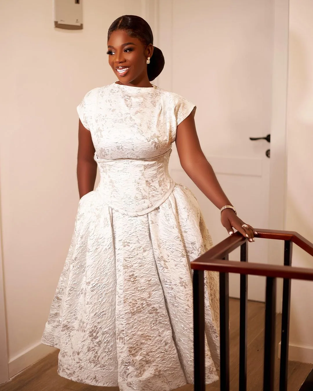 CM.YAYA Short Sleeve Elegant Women Long Dress Pockets O-neck A-Line Mid-Length Dresses 2024 Summer Beach Party Streetwear