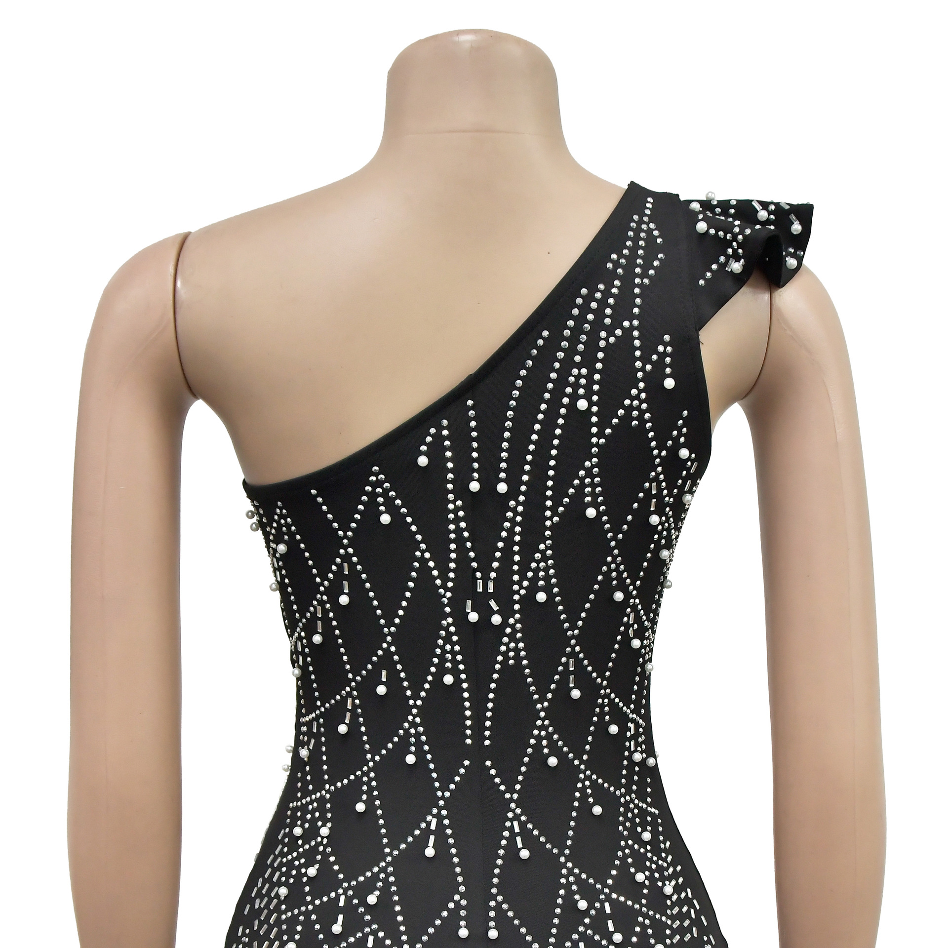 CM.YAYA Rhinestone Diagonal Collar Long Dress Women Sleeveless 2024 Spring Vestidos Sexy Party Club Birthday Evening Dresses CM.YAYA Rhinestone Diagonal Collar Long Dress Women Sleeveless 2024 Spring Vestidos Sexy Party Club Birthday Evening Dresses