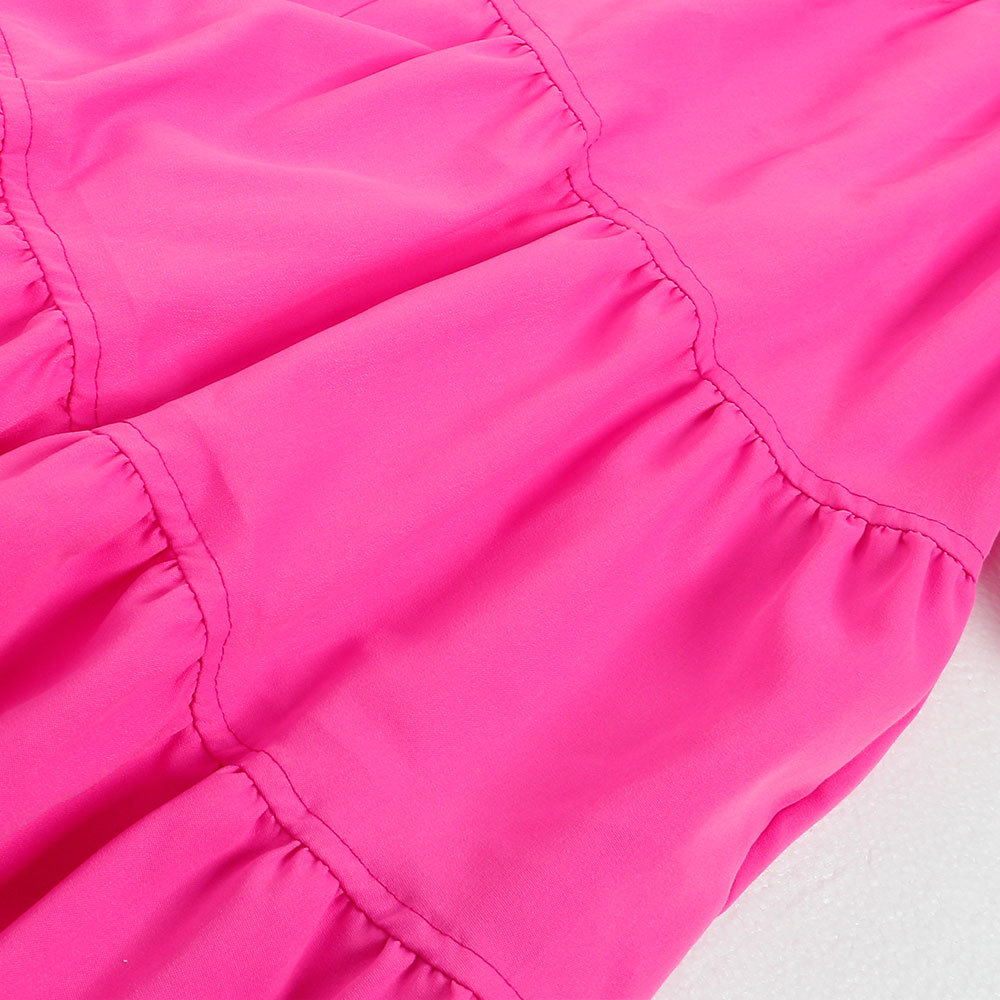 CM.YAYA Elegant Women Puff Sleeve Single Breasted Lapel Collar Babydoll Dress Street White Big Swing Loose Smock Shirt Dresses