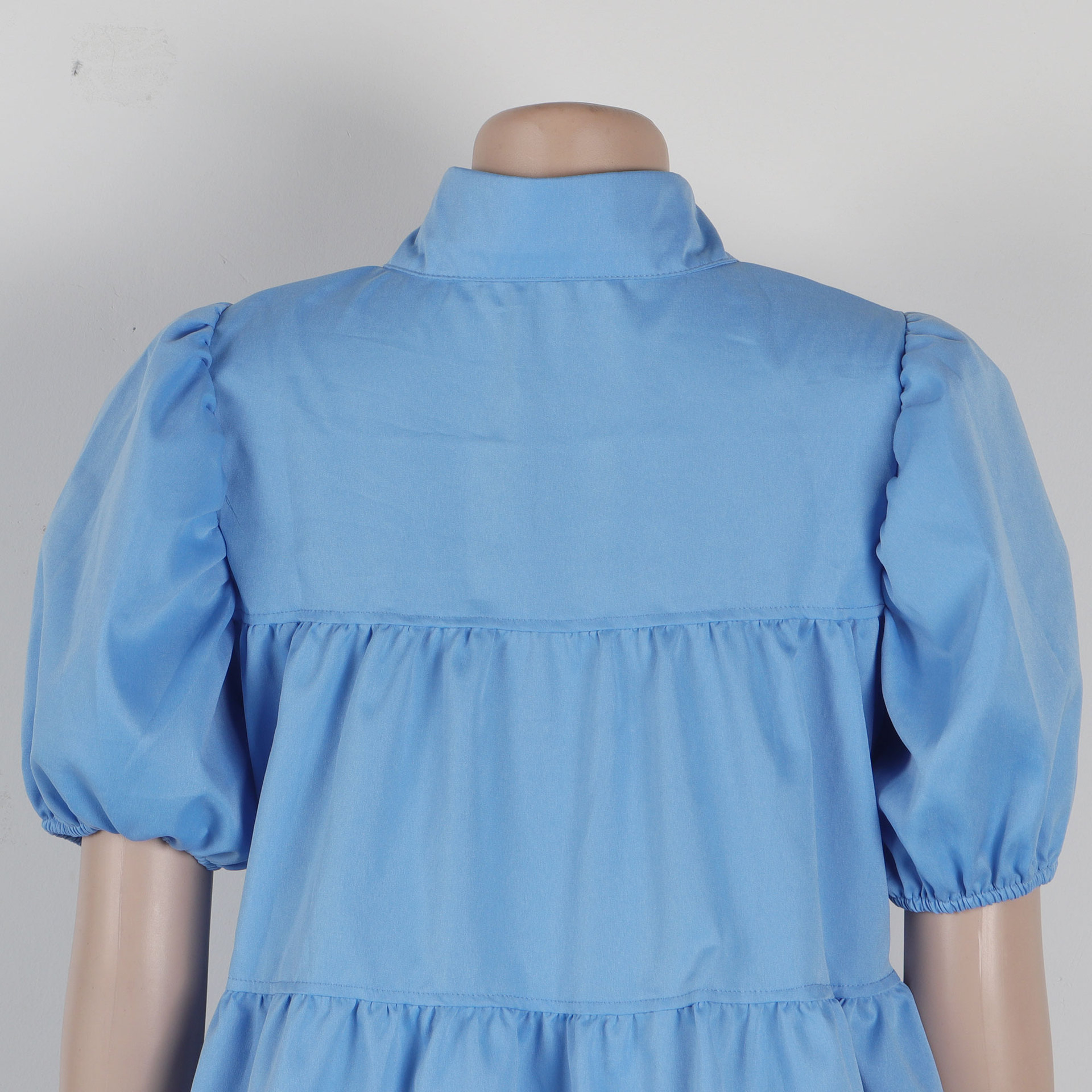 CM.YAYA Elegant Women Puff Sleeve Single Breasted Lapel Collar Babydoll Dress Street White Big Swing Loose Smock Shirt Dresses CM.YAYA Elegant Women Puff Sleeve Single Breasted Lapel Collar Babydoll Dress Street White Big Swing Loose Smock Shirt Dresses