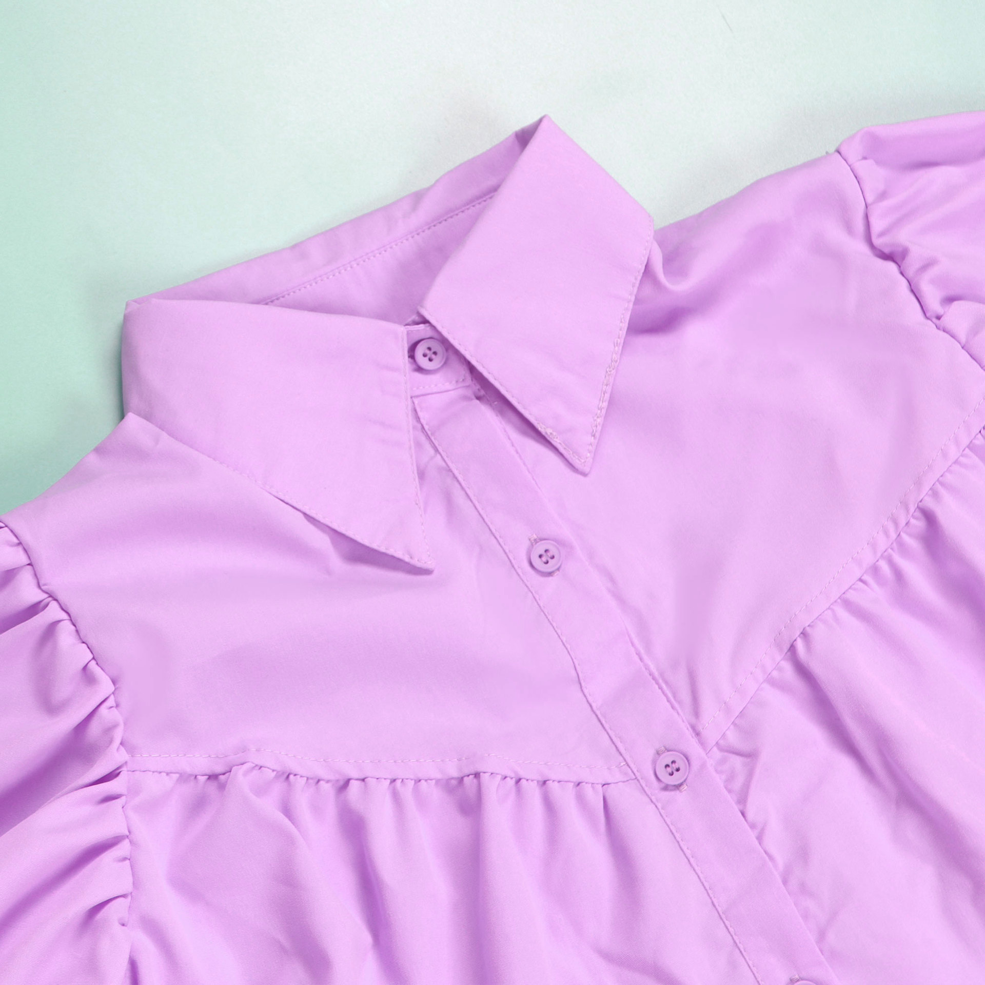 CM.YAYA Elegant Women Puff Sleeve Single Breasted Lapel Collar Babydoll Dress Street White Big Swing Loose Smock Shirt Dresses CM.YAYA Elegant Women Puff Sleeve Single Breasted Lapel Collar Babydoll Dress Street White Big Swing Loose Smock Shirt Dresses