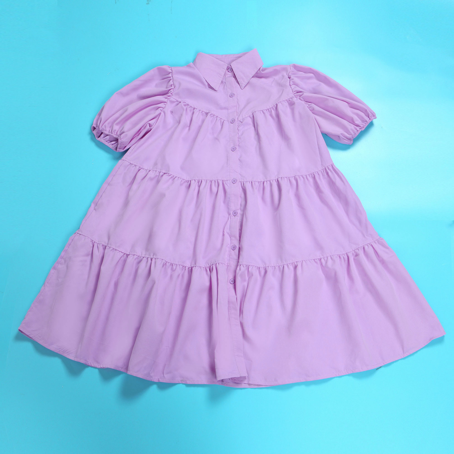 CM.YAYA Elegant Women Puff Sleeve Single Breasted Lapel Collar Babydoll Dress Street White Big Swing Loose Smock Shirt Dresses CM.YAYA Elegant Women Puff Sleeve Single Breasted Lapel Collar Babydoll Dress Street White Big Swing Loose Smock Shirt Dresses