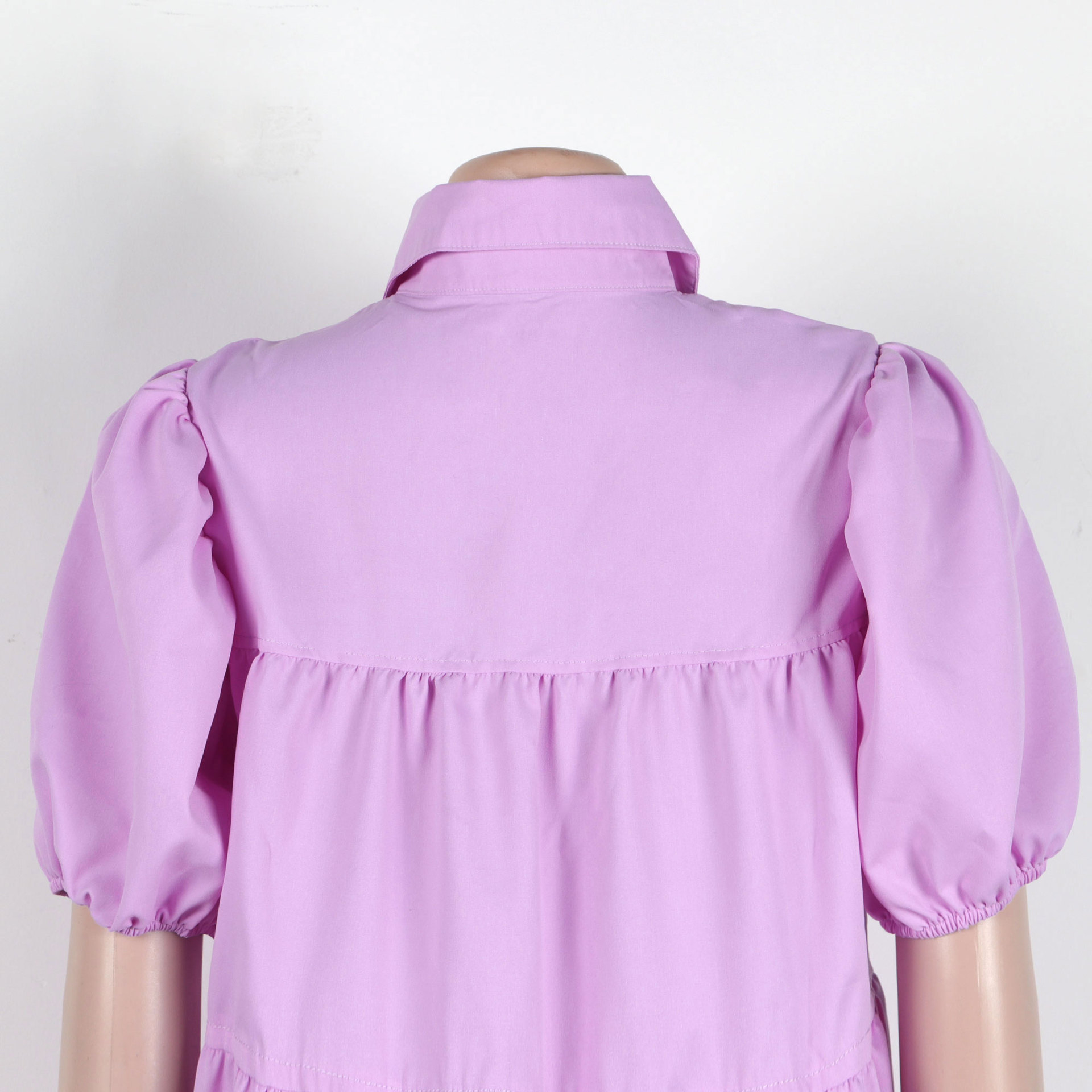 CM.YAYA Elegant Women Puff Sleeve Single Breasted Lapel Collar Babydoll Dress Street White Big Swing Loose Smock Shirt Dresses CM.YAYA Elegant Women Puff Sleeve Single Breasted Lapel Collar Babydoll Dress Street White Big Swing Loose Smock Shirt Dresses