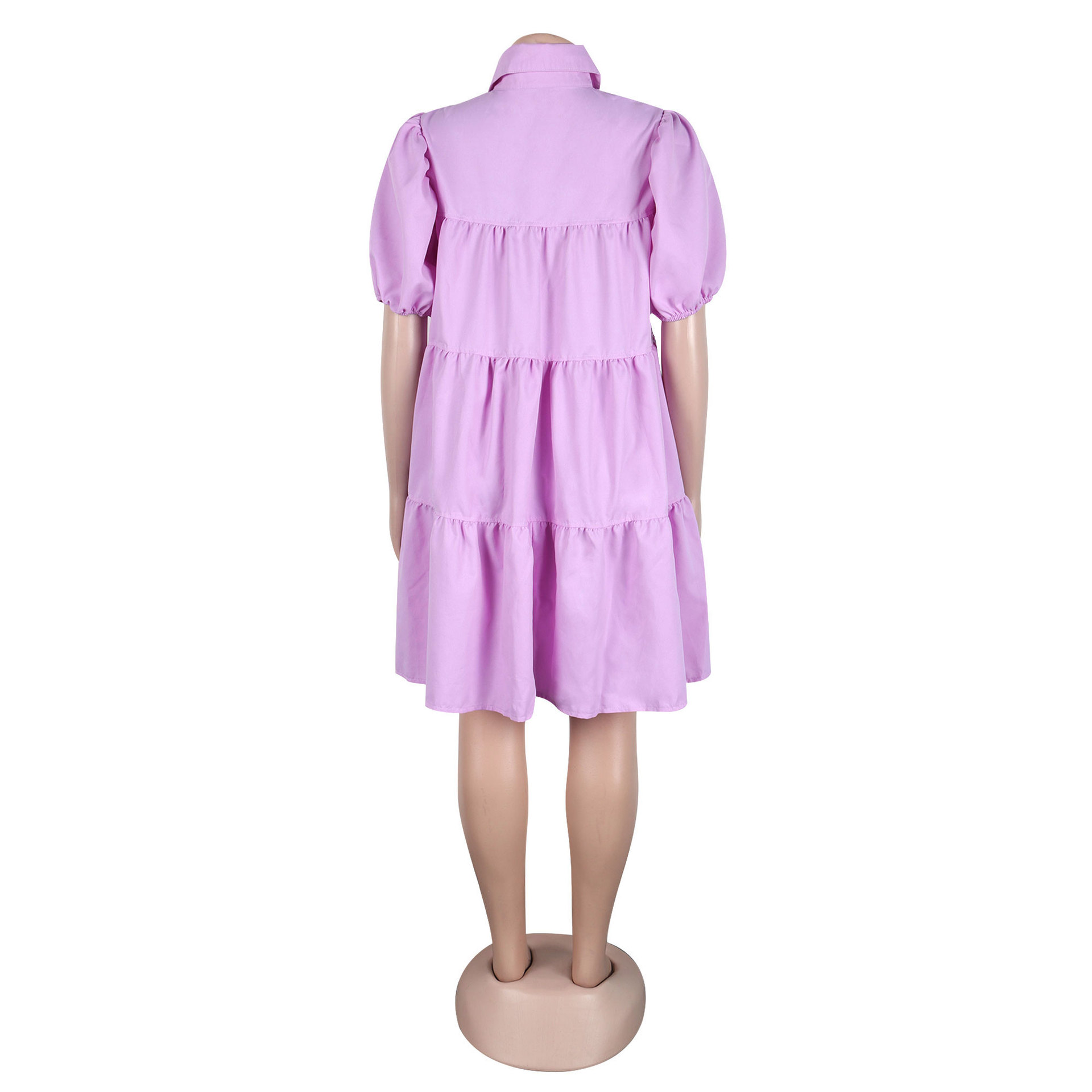 CM.YAYA Elegant Women Puff Sleeve Single Breasted Lapel Collar Babydoll Dress Street White Big Swing Loose Smock Shirt Dresses CM.YAYA Elegant Women Puff Sleeve Single Breasted Lapel Collar Babydoll Dress Street White Big Swing Loose Smock Shirt Dresses