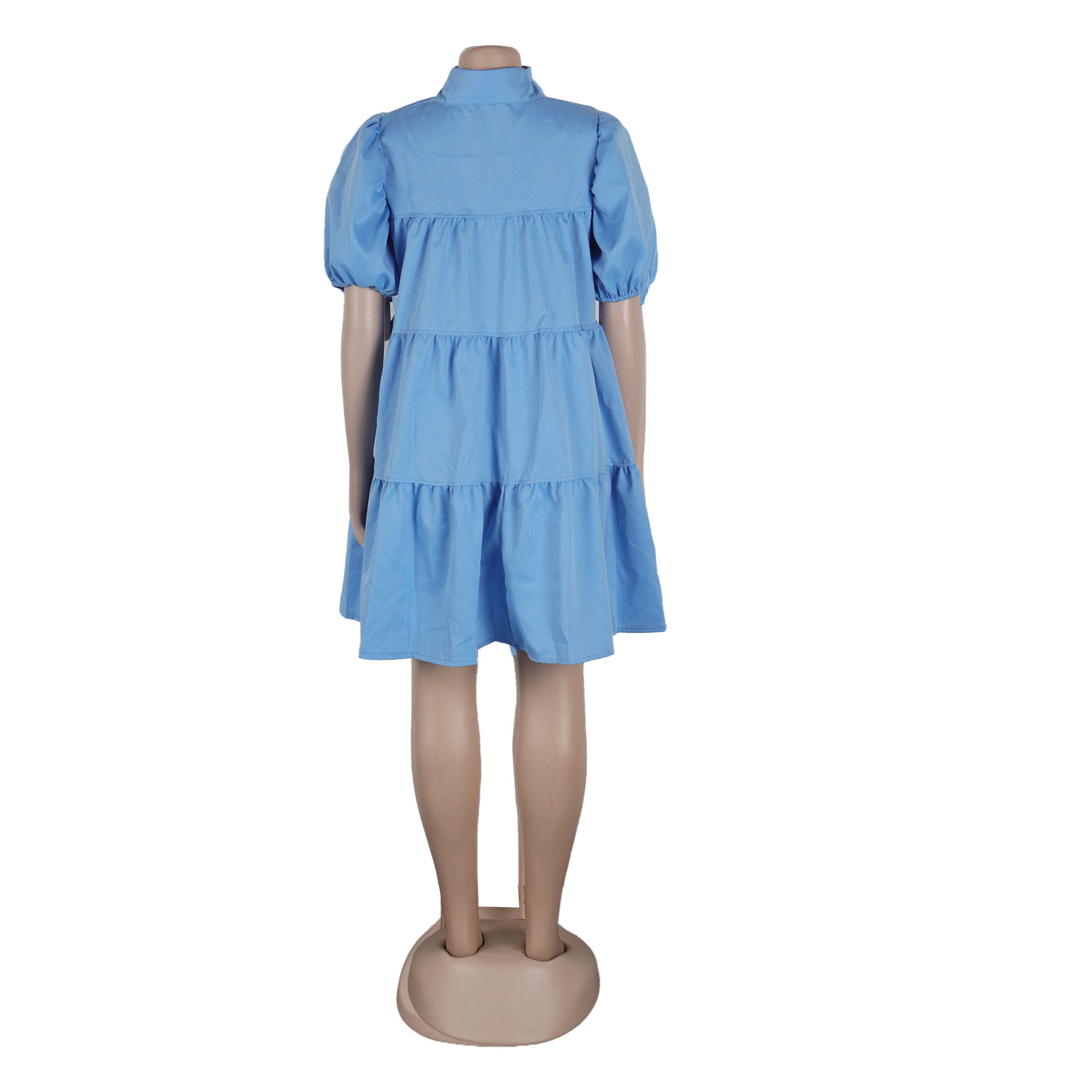 CM.YAYA Elegant Women Puff Sleeve Single Breasted Lapel Collar Babydoll Dress Street White Big Swing Loose Smock Shirt Dresses CM.YAYA Elegant Women Puff Sleeve Single Breasted Lapel Collar Babydoll Dress Street White Big Swing Loose Smock Shirt Dresses