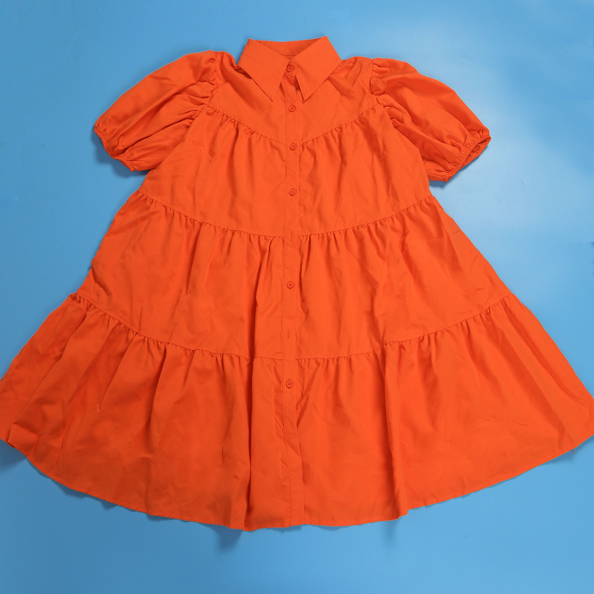 CM.YAYA Elegant Women Puff Sleeve Single Breasted Lapel Collar Babydoll Dress Street White Big Swing Loose Smock Shirt Dresses CM.YAYA Elegant Women Puff Sleeve Single Breasted Lapel Collar Babydoll Dress Street White Big Swing Loose Smock Shirt Dresses