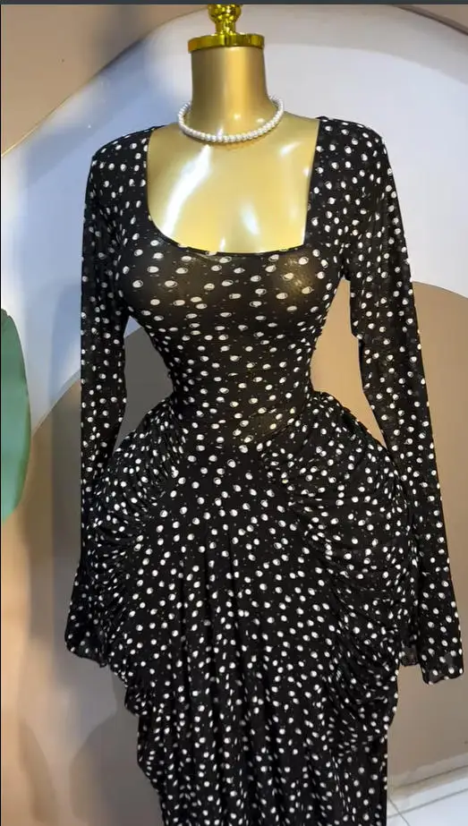 CM.YAYA Women Floral Tie Dye Print Stacked Ruched Long Sleeve A-line Maxi Long Dress 2025 Birthda Party Education Trendy Dresses