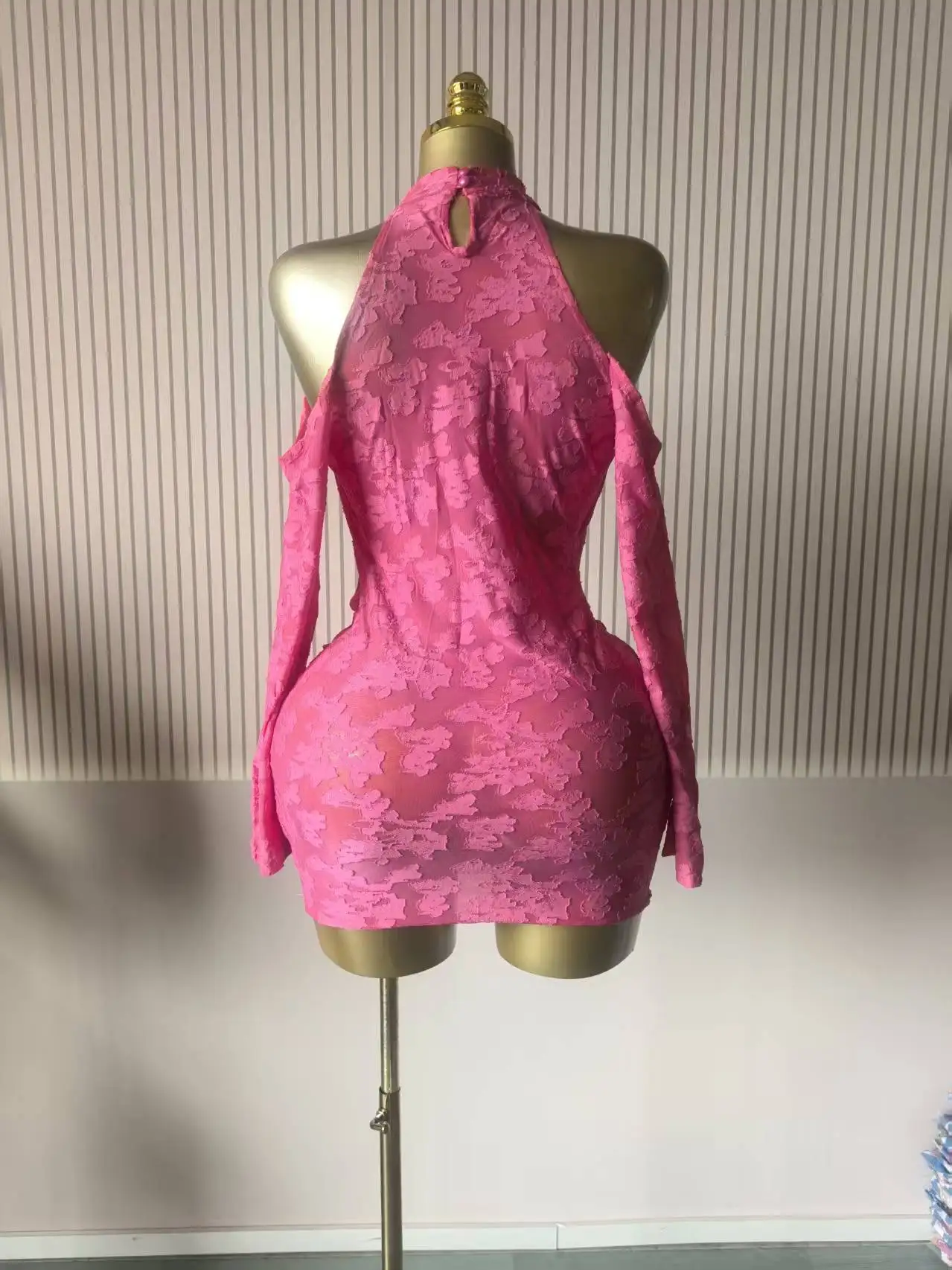 GLCMYAYA Women Floral Pile Collar Off Shoulder Bodycon Long Sleeve Mini Dress Fall Vacation Sexy Party Birthday Dresses Vestidos