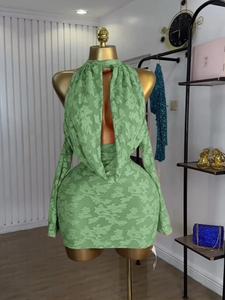 GLCMYAYA Women Floral Pile Collar Off Shoulder Bodycon Long Sleeve Mini Dress Fall Vacation Sexy Party Birthday Dresses Vestidos