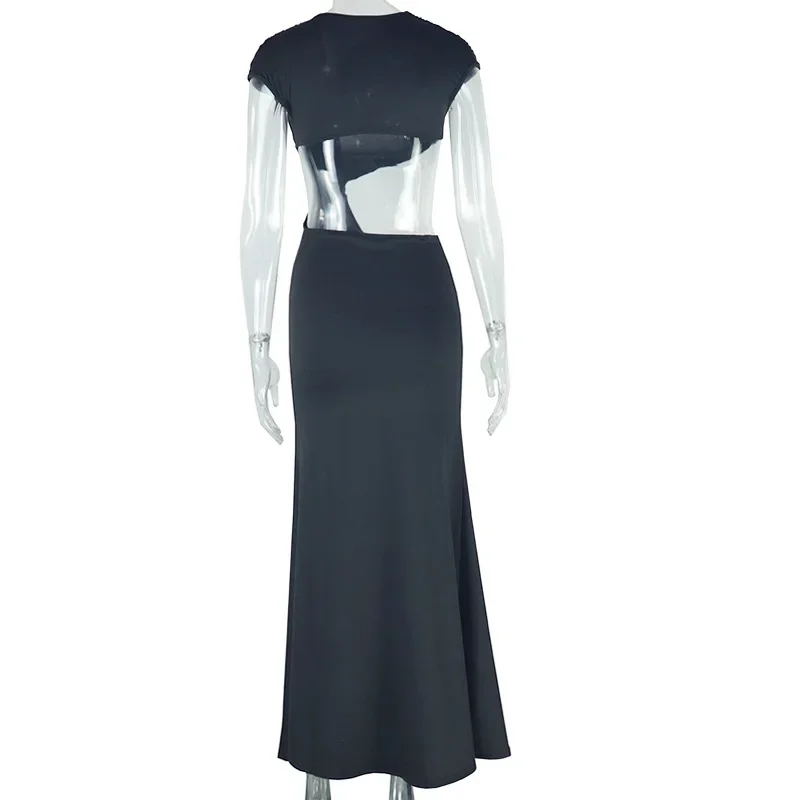 CM.YAYA Women Sleeveless Skew Collar Ruched Ribbon Long Maxi Dress 2025 Summer Sexy Street Slim Evening Night Club Party Dresses