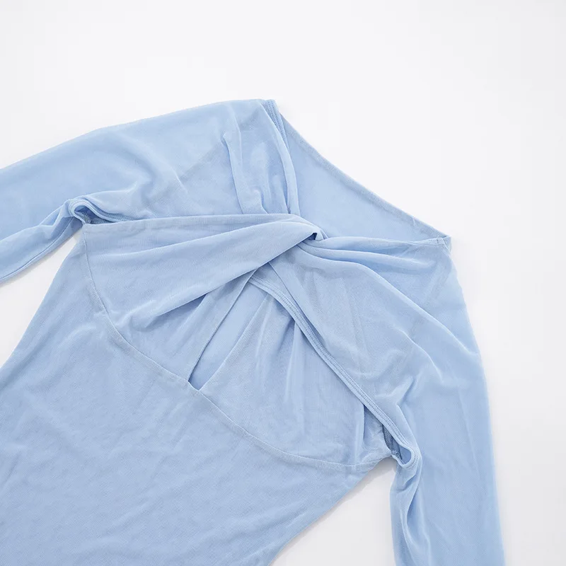 GLCMYAYA Women Long Sleeve Cutout Draped V-neck Mesh Bodycon Midi Mini Dress 2025 Summer Vacation Holiday Sexy Party Dresses GLCMYAYA Women Long Sleeve Cutout Draped V-neck Mesh Bodycon Midi Mini Dress 2025 Summer Vacation Holiday Sexy Party Dresses