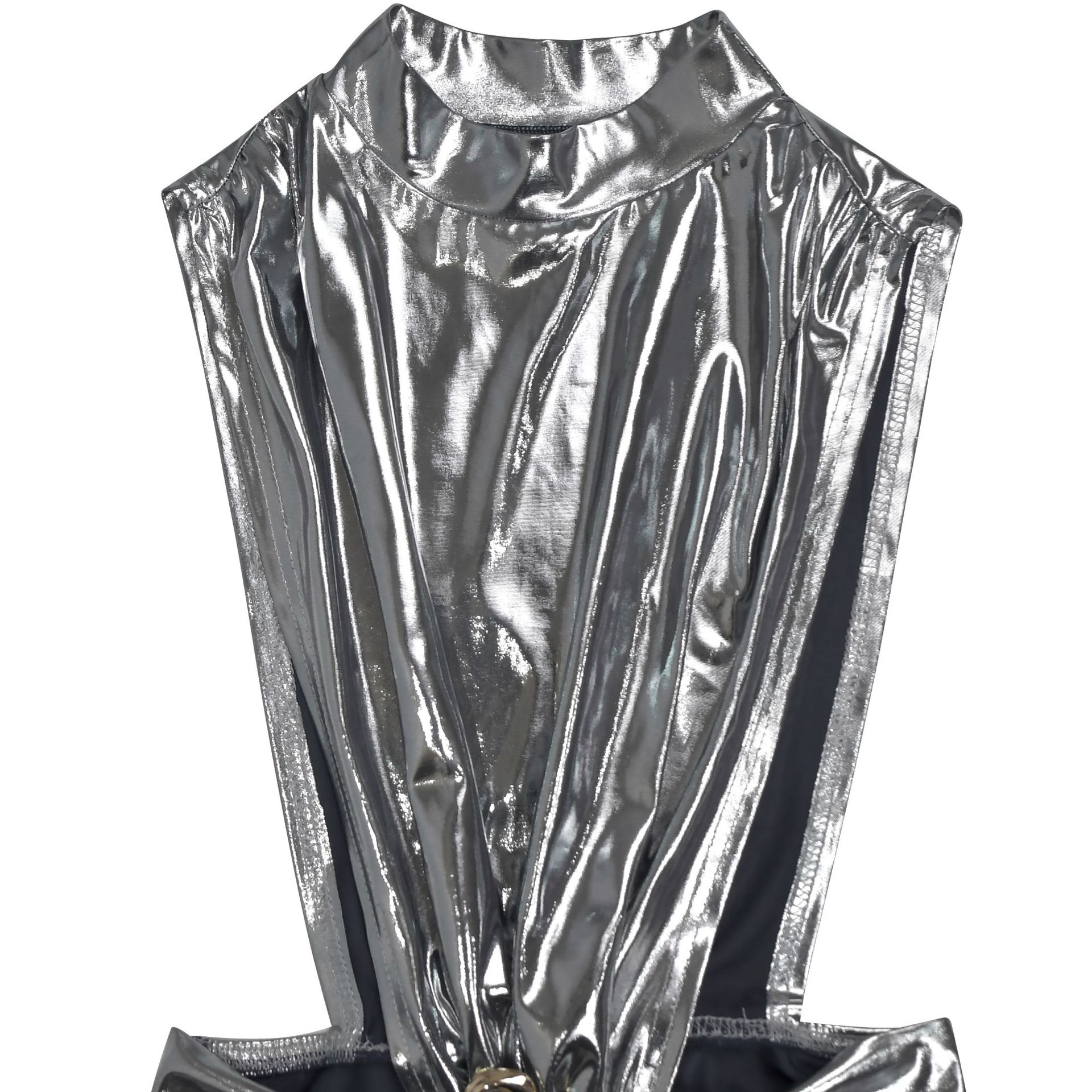 CM.YAYA Women Gilding Sleeveless Cutout Bodycon Midi Maxi Long Dress 2025 Summer Beach Vacation Party Birthday Sexy Dresses