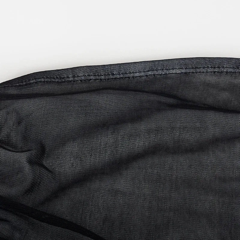 CM.YAYA Women Ribbon Strapless Mesh Mini Dress 2024 Fall Sleeveless Evening Sexy Club Party Evening High Street Dresses