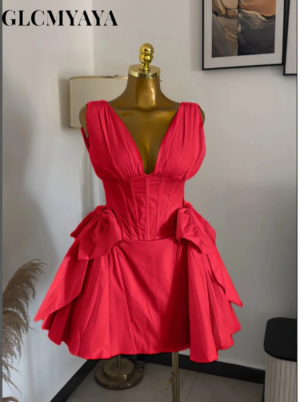 CM.YAYA Women Sleeveless Bow Splicing Deep V-neck Corset A-line Mini Dress 2026 Street Parties Education Beach Dresses Vestidos CM.YAYA Women Sleeveless Bow Splicing Deep V-neck Corset A-line Mini Dress 2026 Street Parties Education Beach Dresses Vestidos