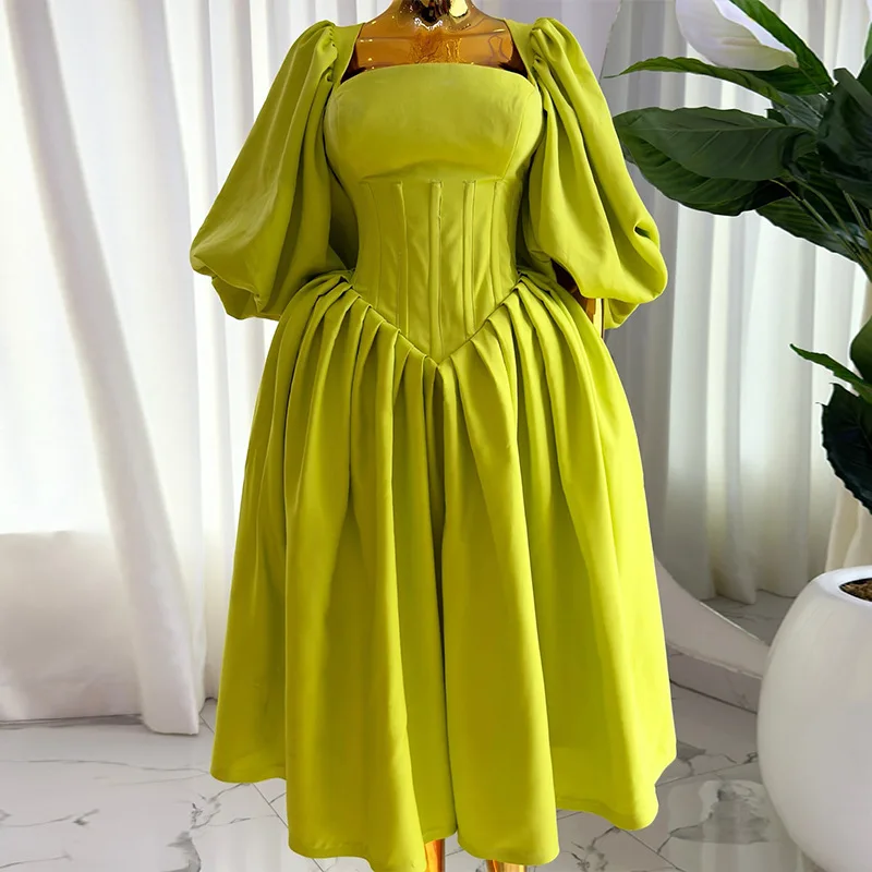 CM.YAYA Women Long Lantern Sleeve Square Collar Big Swing Long Maxi Dress 2024 Fall Birthday Sexy Party Evening Dresses Vestidos CM.YAYA Women Long Lantern Sleeve Square Collar Big Swing Long Maxi Dress 2024 Fall Birthday Sexy Party Evening Dresses Vestidos