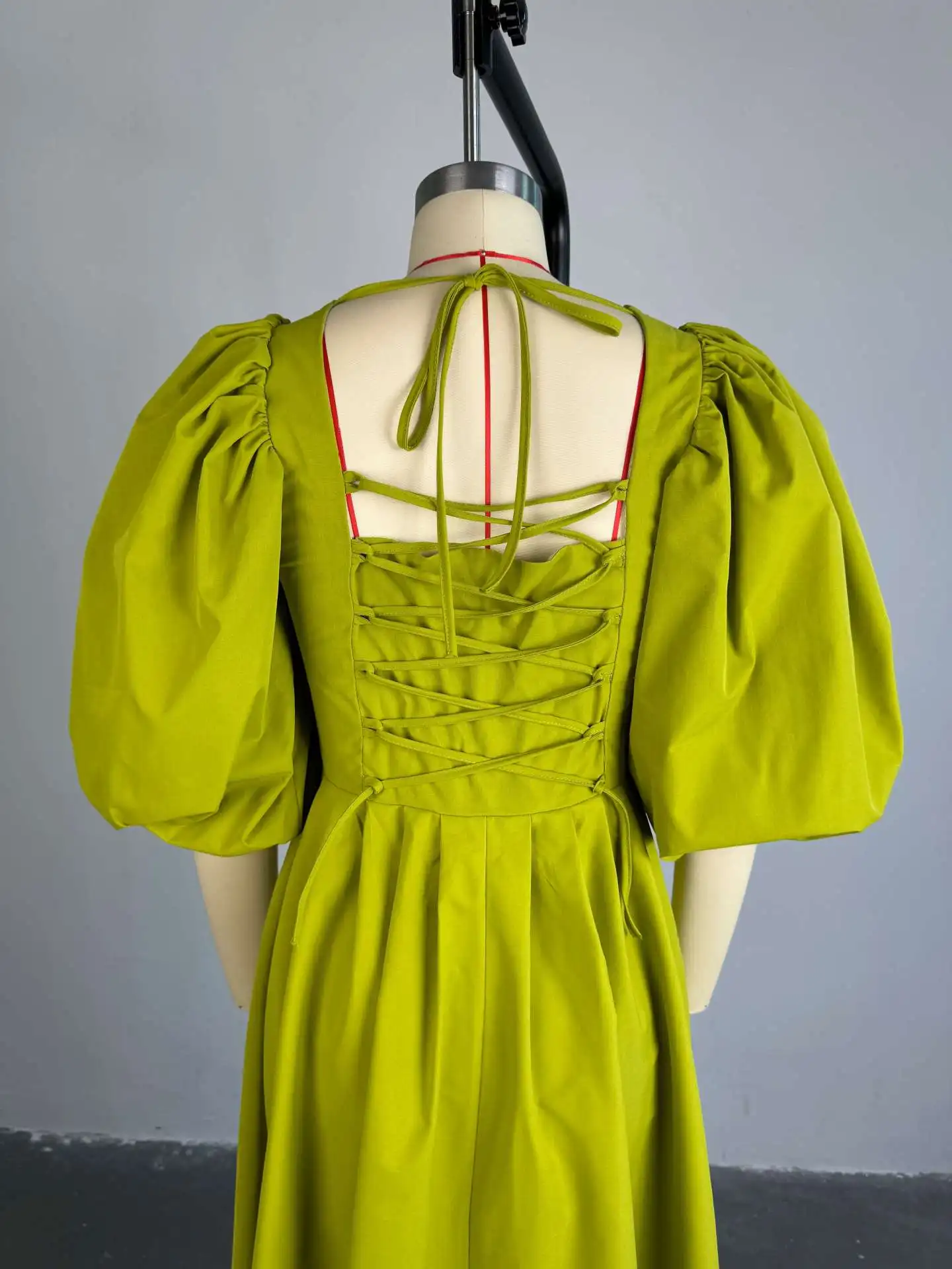 CM.YAYA Women Long Lantern Sleeve Square Collar Big Swing Long Maxi Dress 2024 Fall Birthday Sexy Party Evening Dresses Vestidos CM.YAYA Women Long Lantern Sleeve Square Collar Big Swing Long Maxi Dress 2024 Fall Birthday Sexy Party Evening Dresses Vestidos