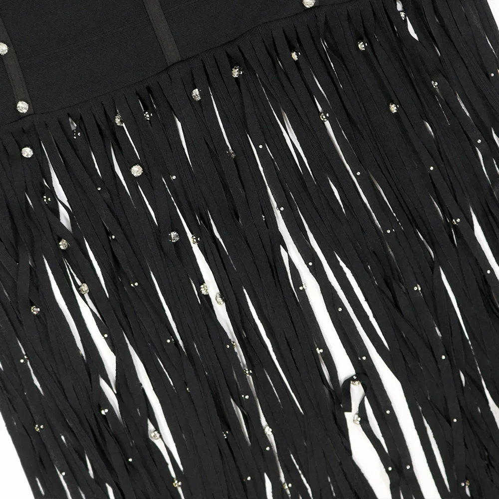 CM.YAYA Women Strap Sleeveless Pearl Sexy Sweet tassel Long Dress Elegant Vacation Birthday Party Maxi Dresses Trendy Vestidos