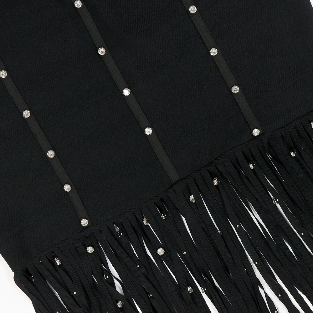 CM.YAYA Women Strap Sleeveless Pearl Sexy Sweet tassel Long Dress Elegant Vacation Birthday Party Maxi Dresses Trendy Vestidos