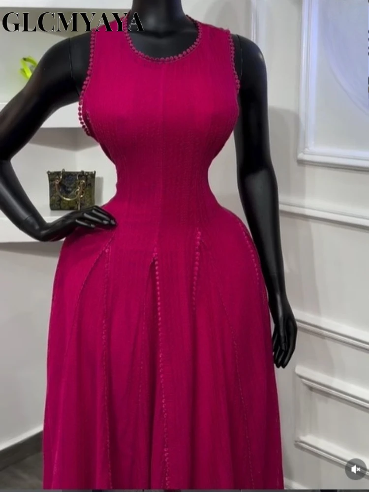 CM.YAYA Women's Sleeveless A-line Midi Maxi Tank Dress 2026 Streetwear INS Education Party Cocktail Night Out Long Dresses