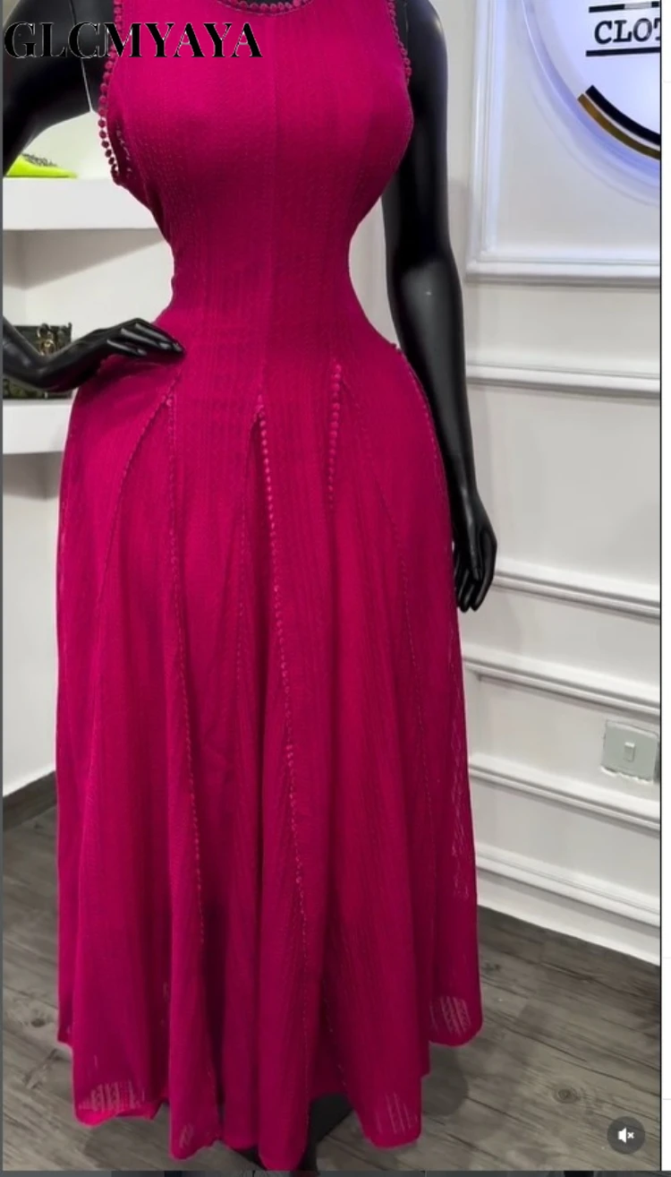 CM.YAYA Women's Sleeveless A-line Midi Maxi Tank Dress 2026 Streetwear INS Education Party Cocktail Night Out Long Dresses