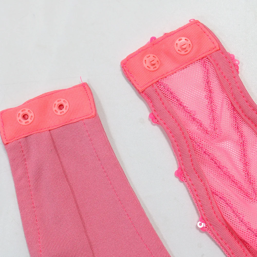 CM.YAYA Women Strapless V-neck Fashion Sequined Sexy Dress Mesh See Through 2024 Summer Night Club Evening Party Mini Dresses