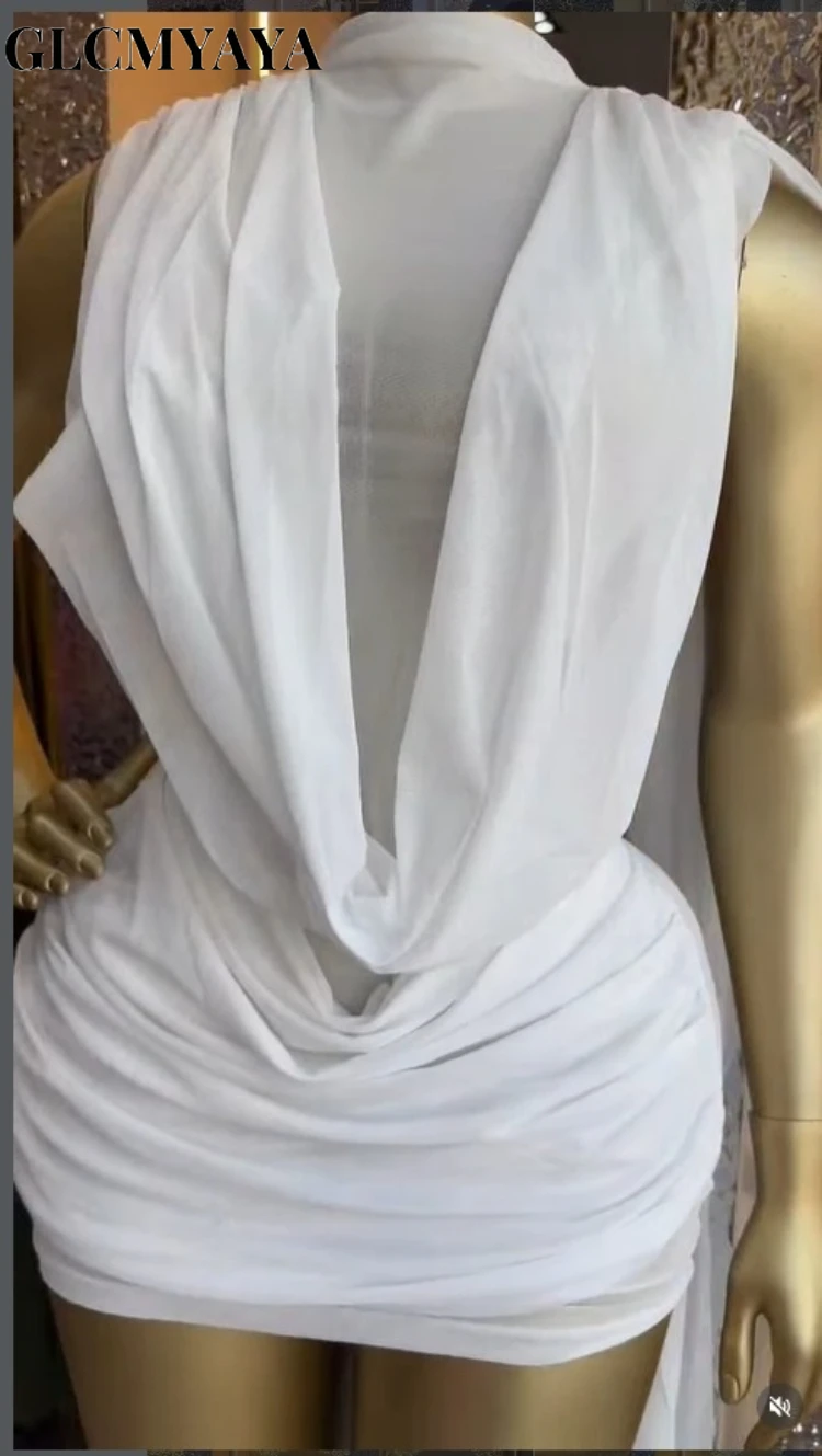 CM.YAYA Women’s Sleeveless Pile Collar Streamer Bodycon Midi Dress 2026 Streetwear Education Party Cocktail Night Out Dresses CM.YAYA Women's Sleeveless Pile Collar Streamer Bodycon Midi Dress 2026 Streetwear Education Party Cocktail Night Out Dresses