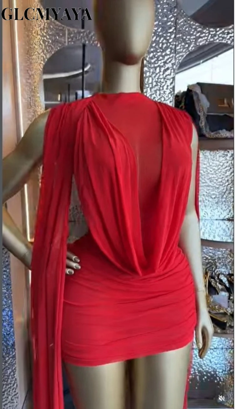 CM.YAYA Women's Sleeveless Pile Collar Streamer Bodycon Midi Dress 2026 Streetwear Education Party Cocktail Night Out Dresses